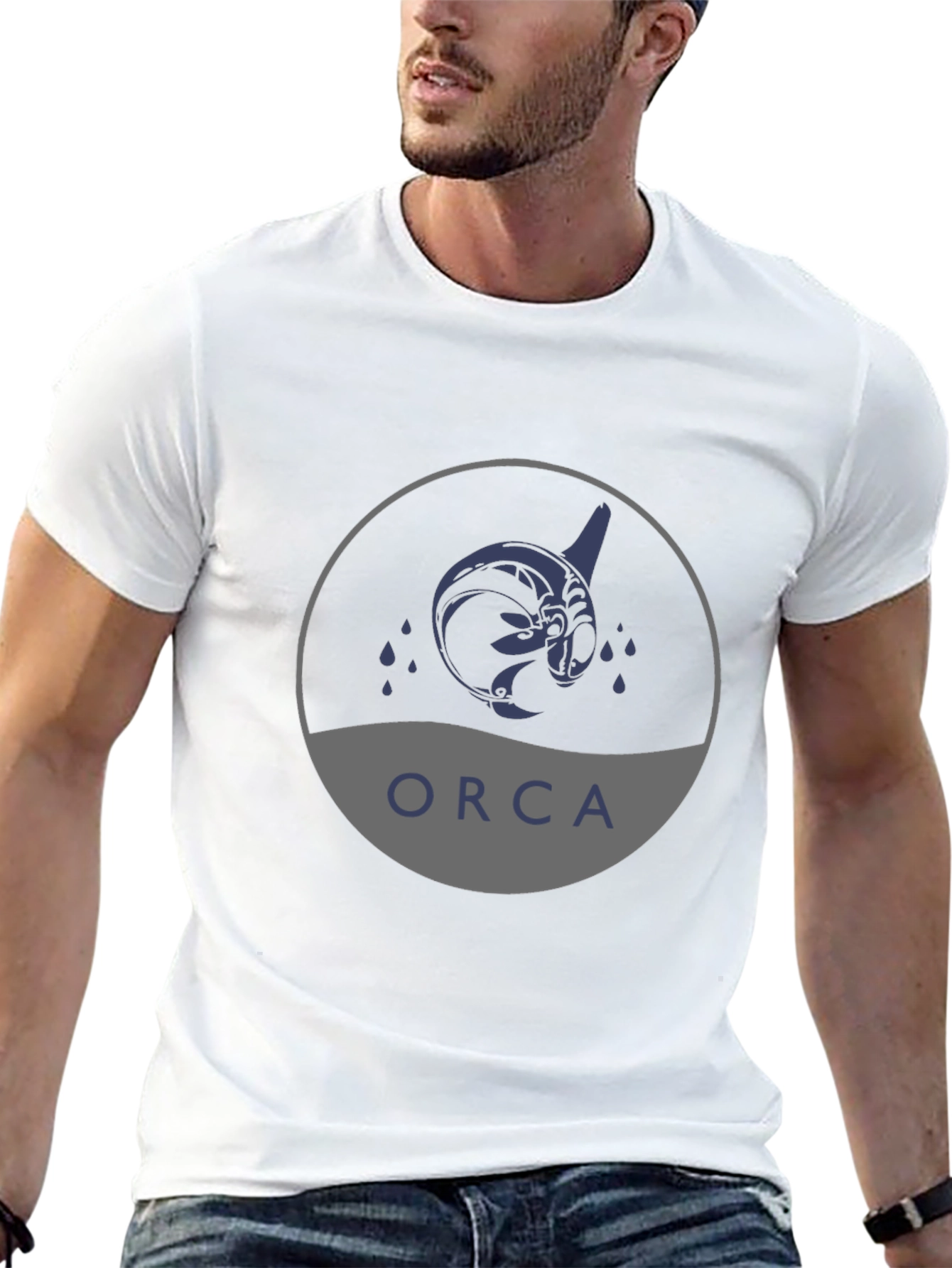 Orca Graphic Print Black T-Shirt