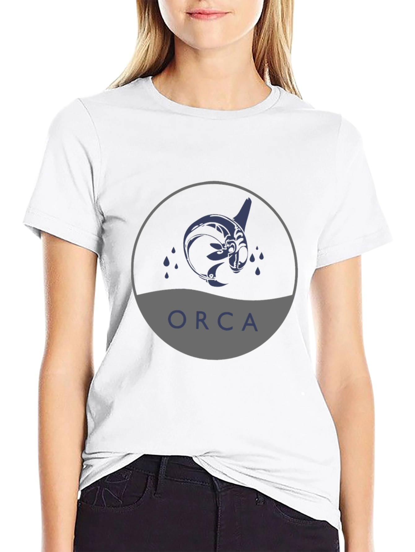 Orca Graphic Print Black T-Shirt