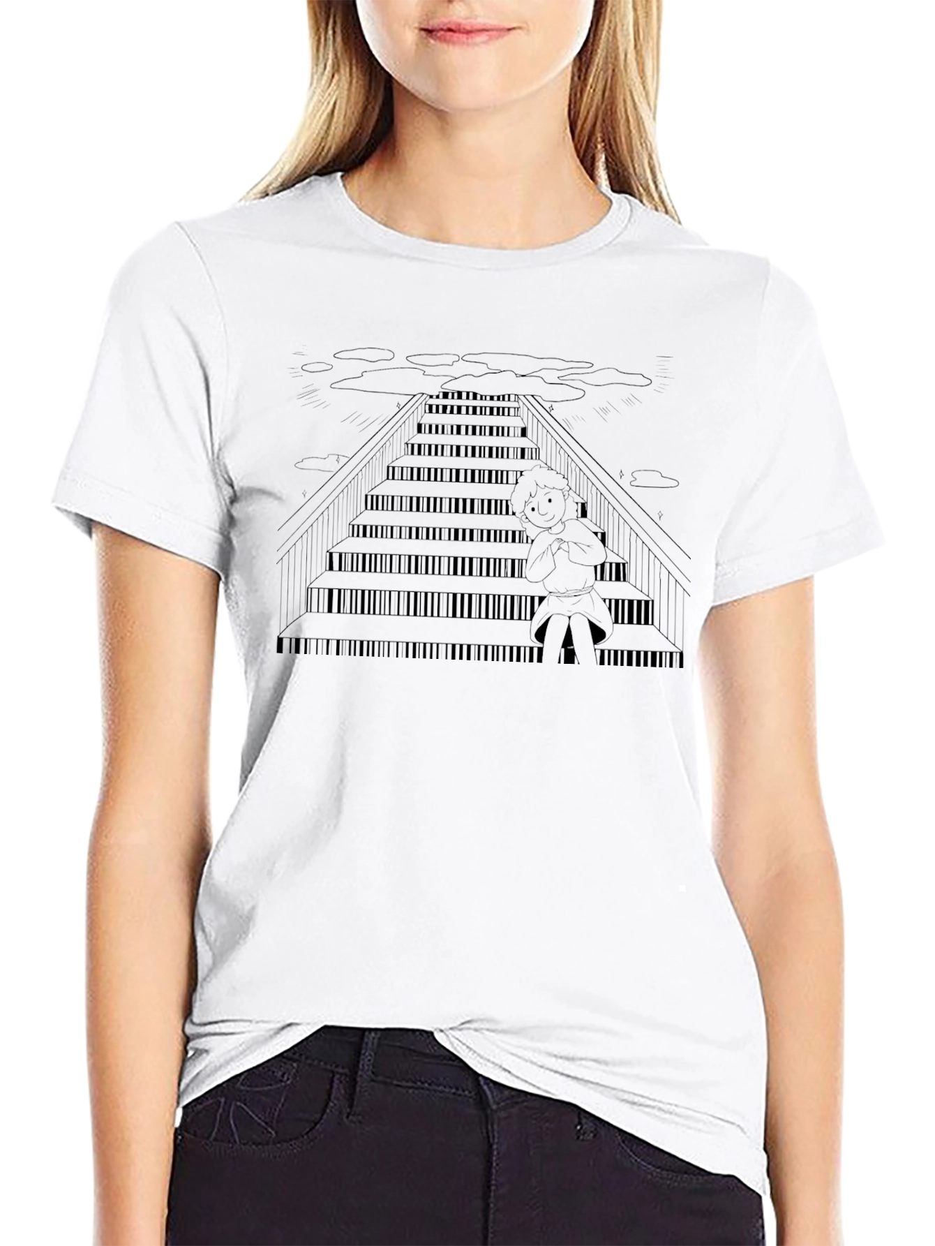 Piano Stairs T-Shirt - Music Lover Apparel