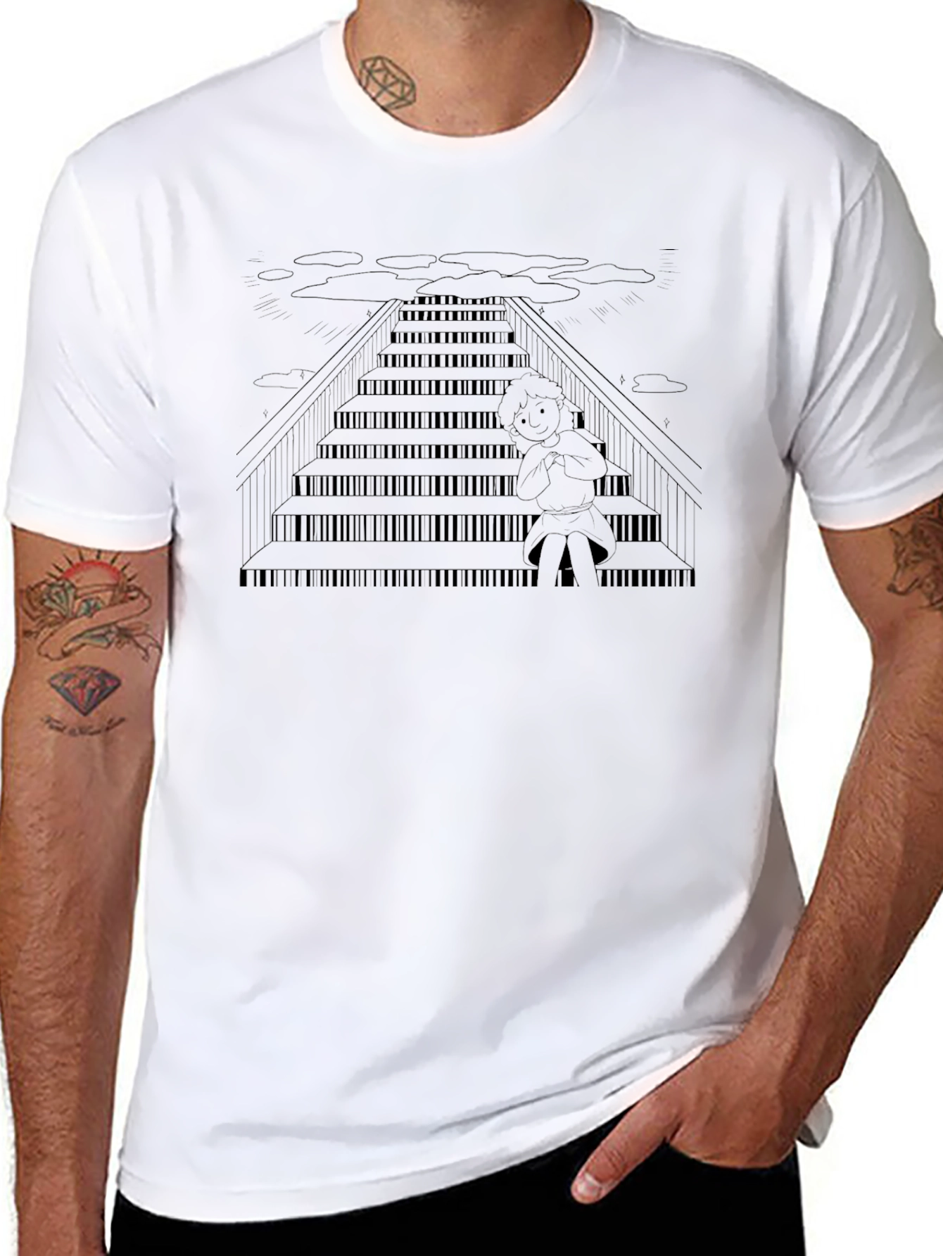 Piano Stairs T-Shirt - Music Lover Apparel