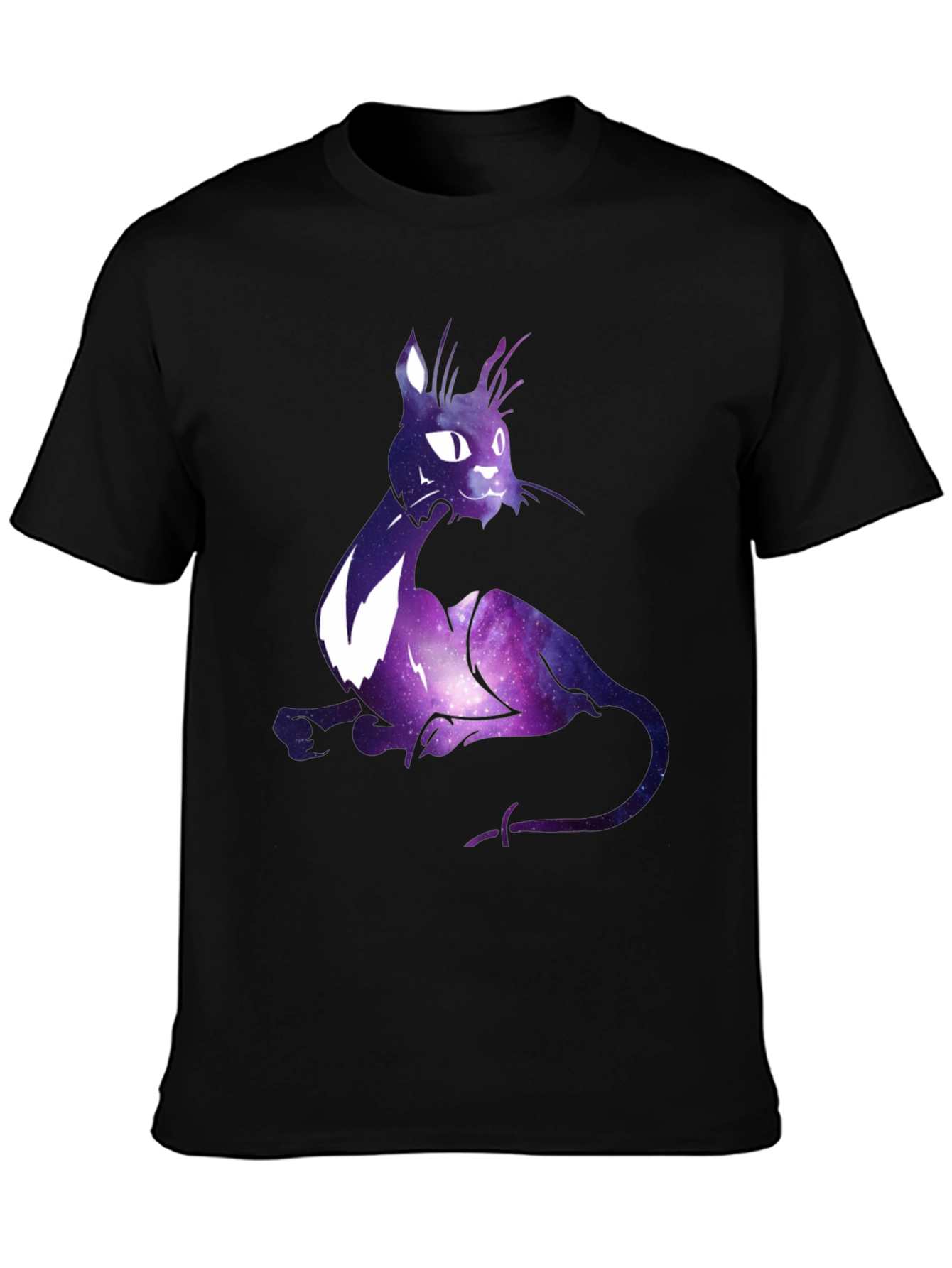 Galaxy Cat Graphic T-Shirt - Cosmic Feline Design