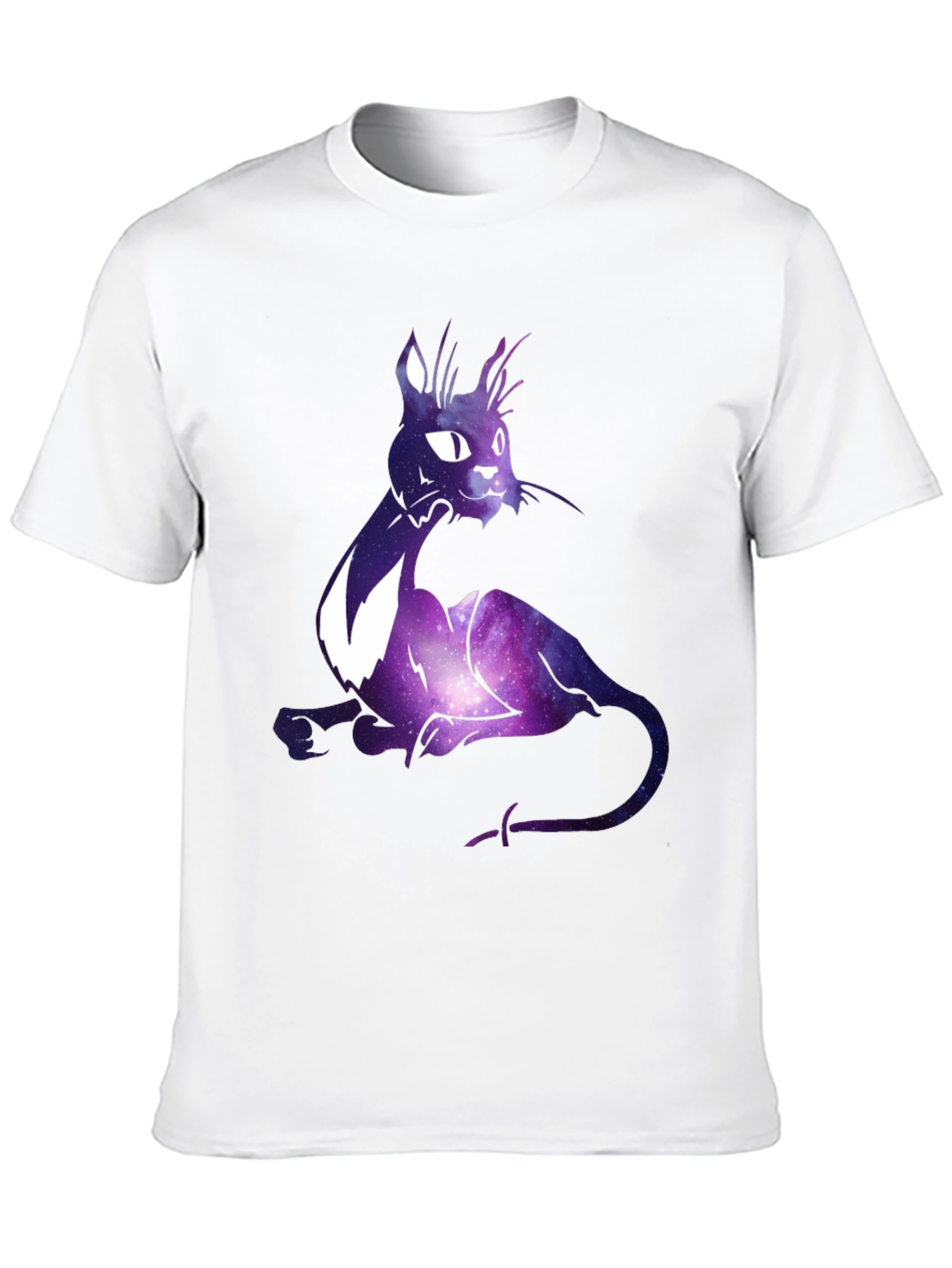 Galaxy Cat Graphic T-Shirt - Cosmic Feline Design