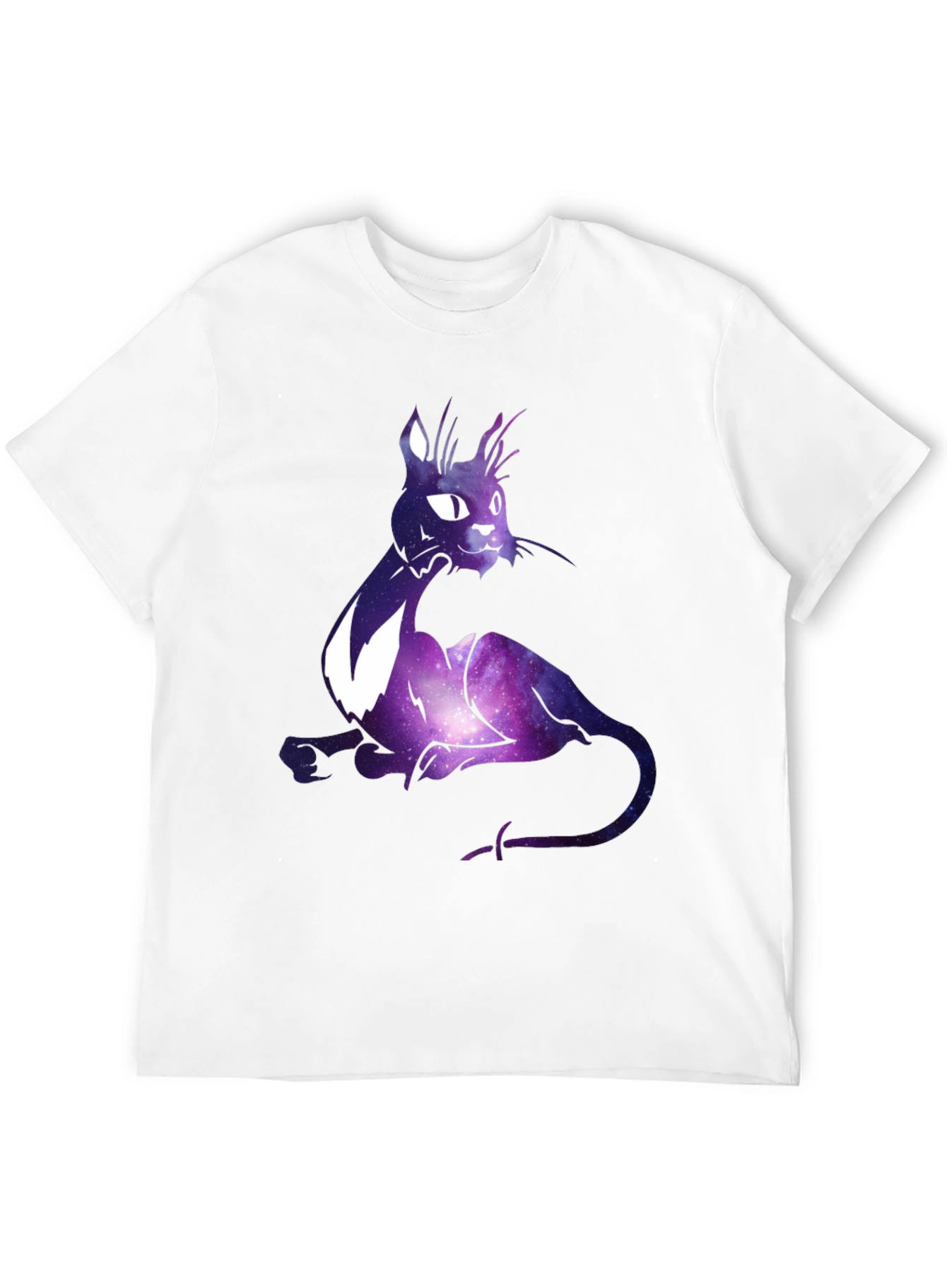 Galaxy Cat Graphic T-Shirt - Cosmic Feline Design