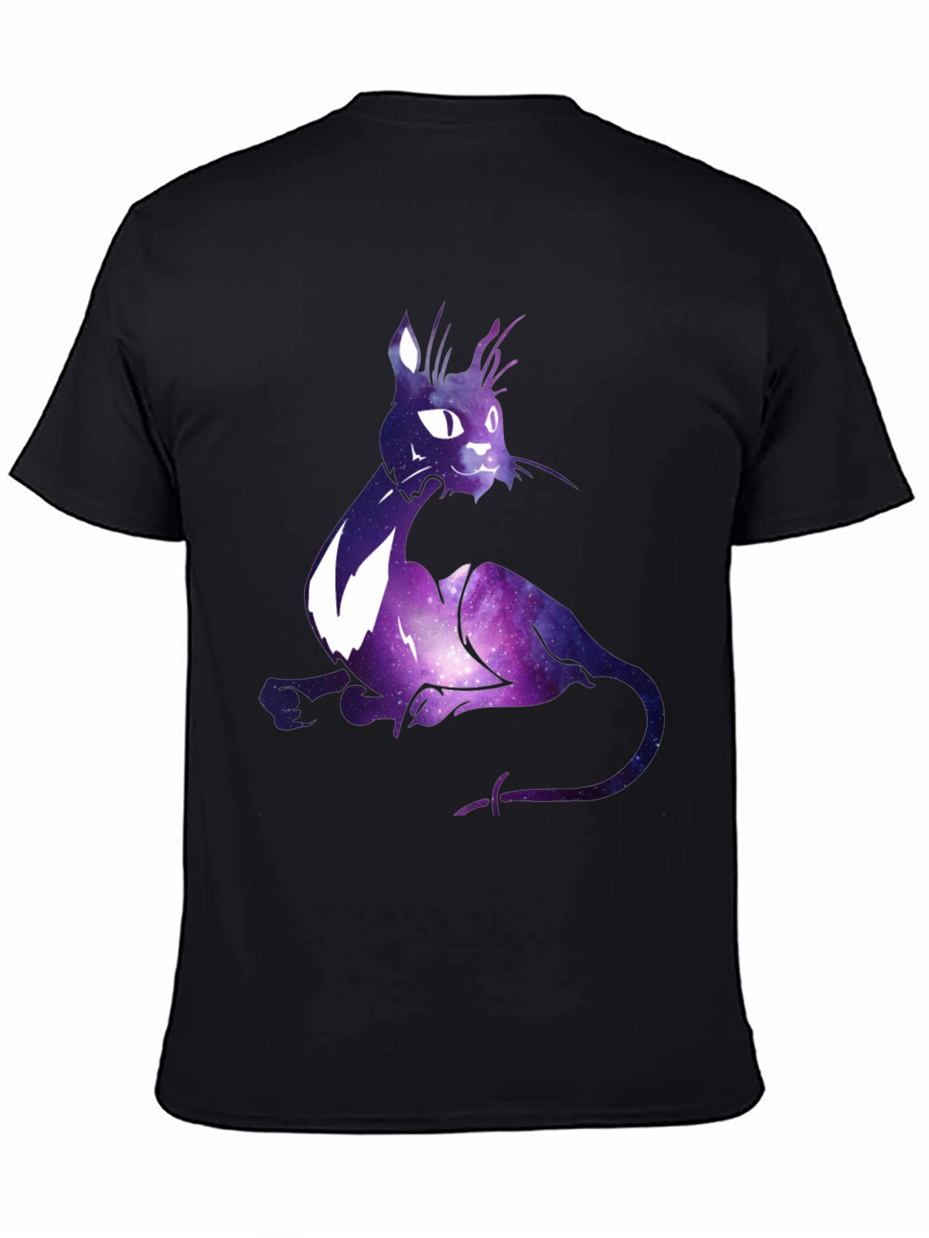 Galaxy Cat Graphic T-Shirt - Cosmic Feline Design