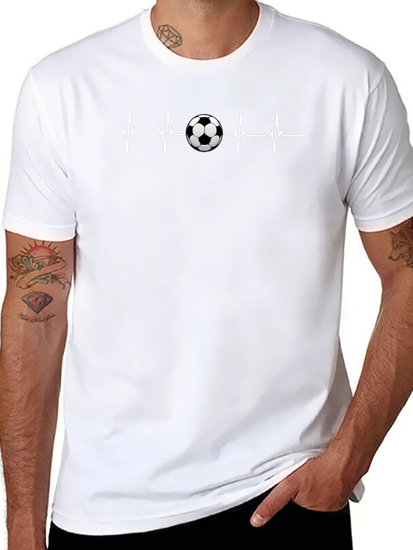 Soccer Heartbeat T-Shirt - Black Graphic Tee