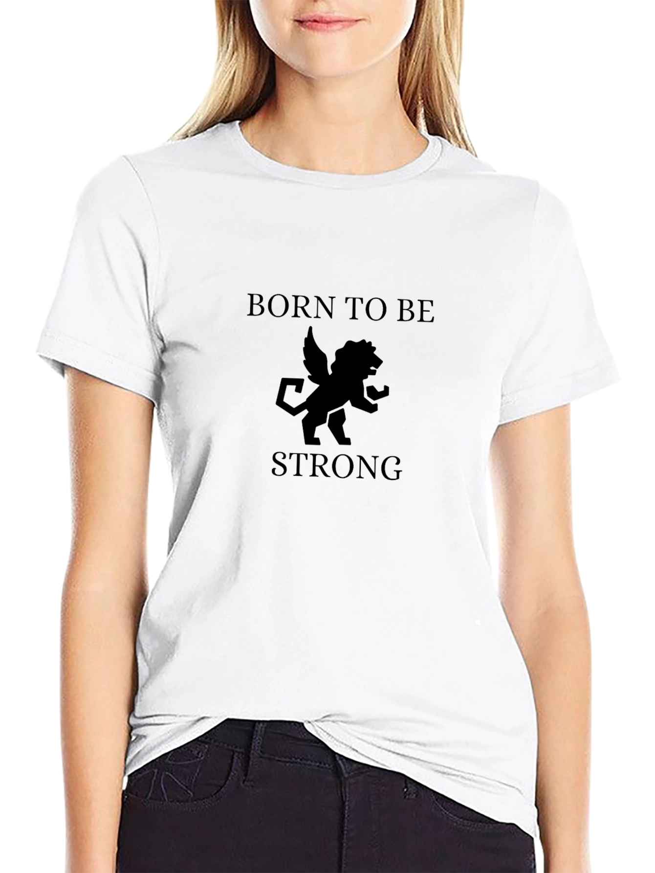 Born To Be Strong Graphic Print T-Shirt