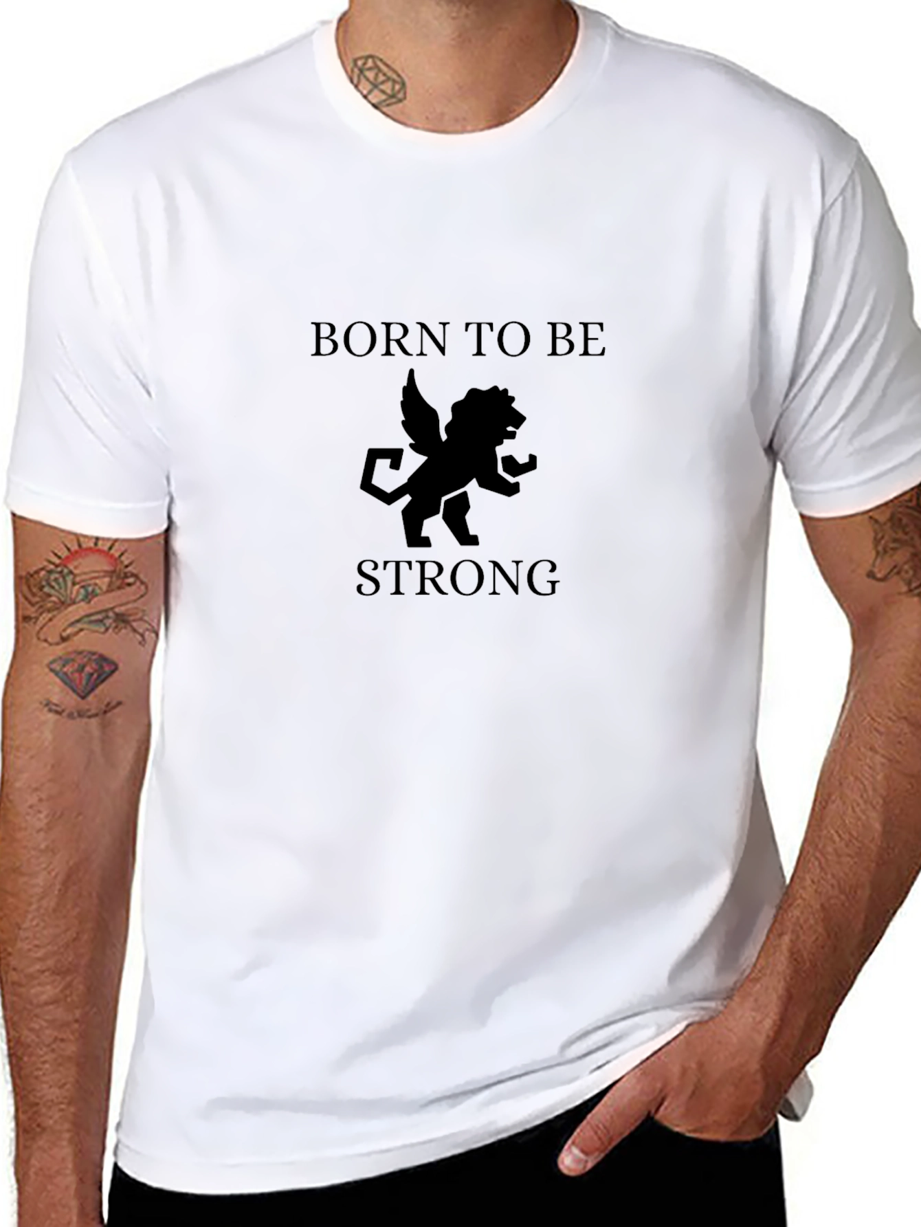 Born To Be Strong Graphic Print T-Shirt