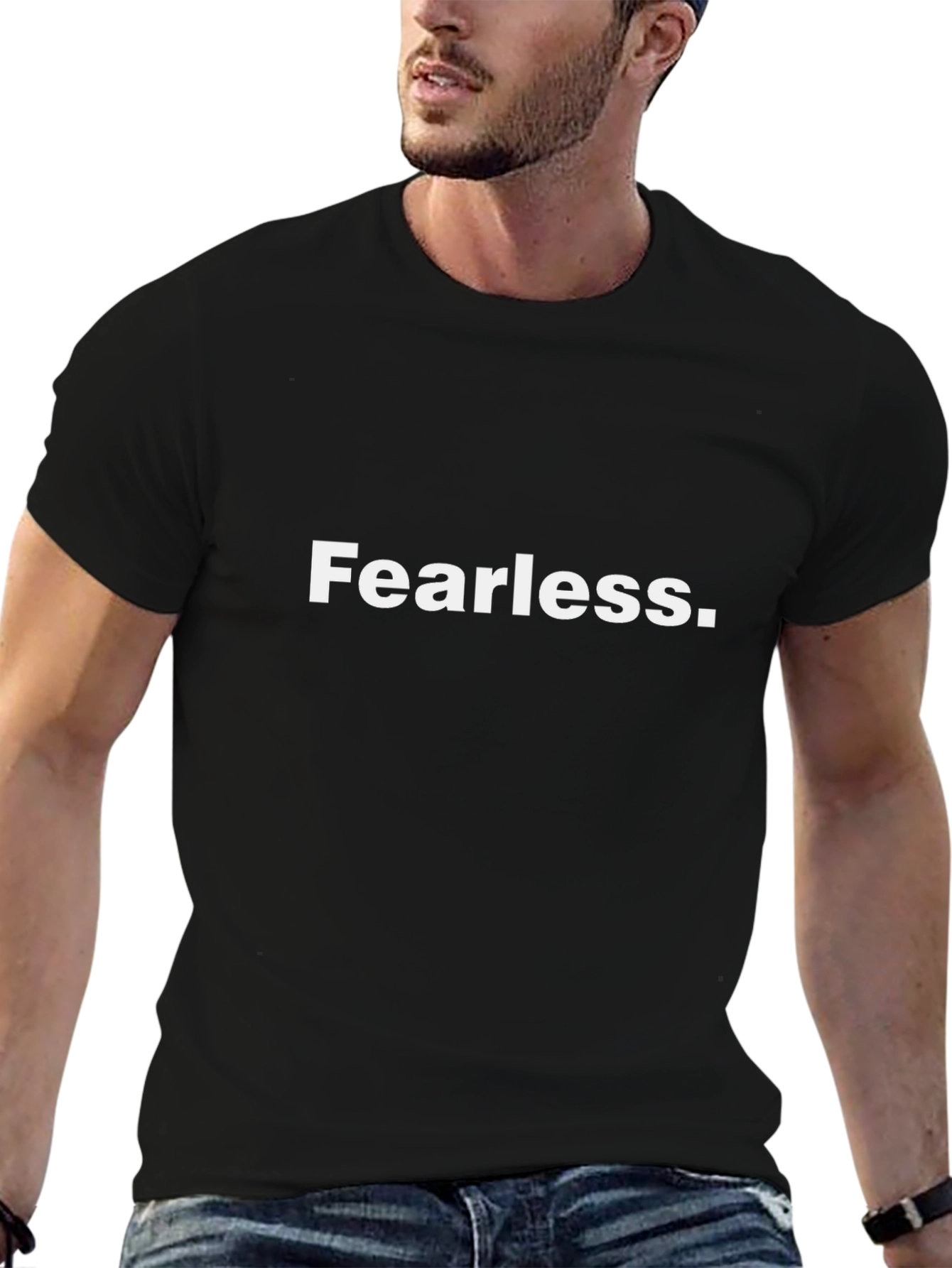 Fearless Graphic Tee - Black Cotton T-Shirt