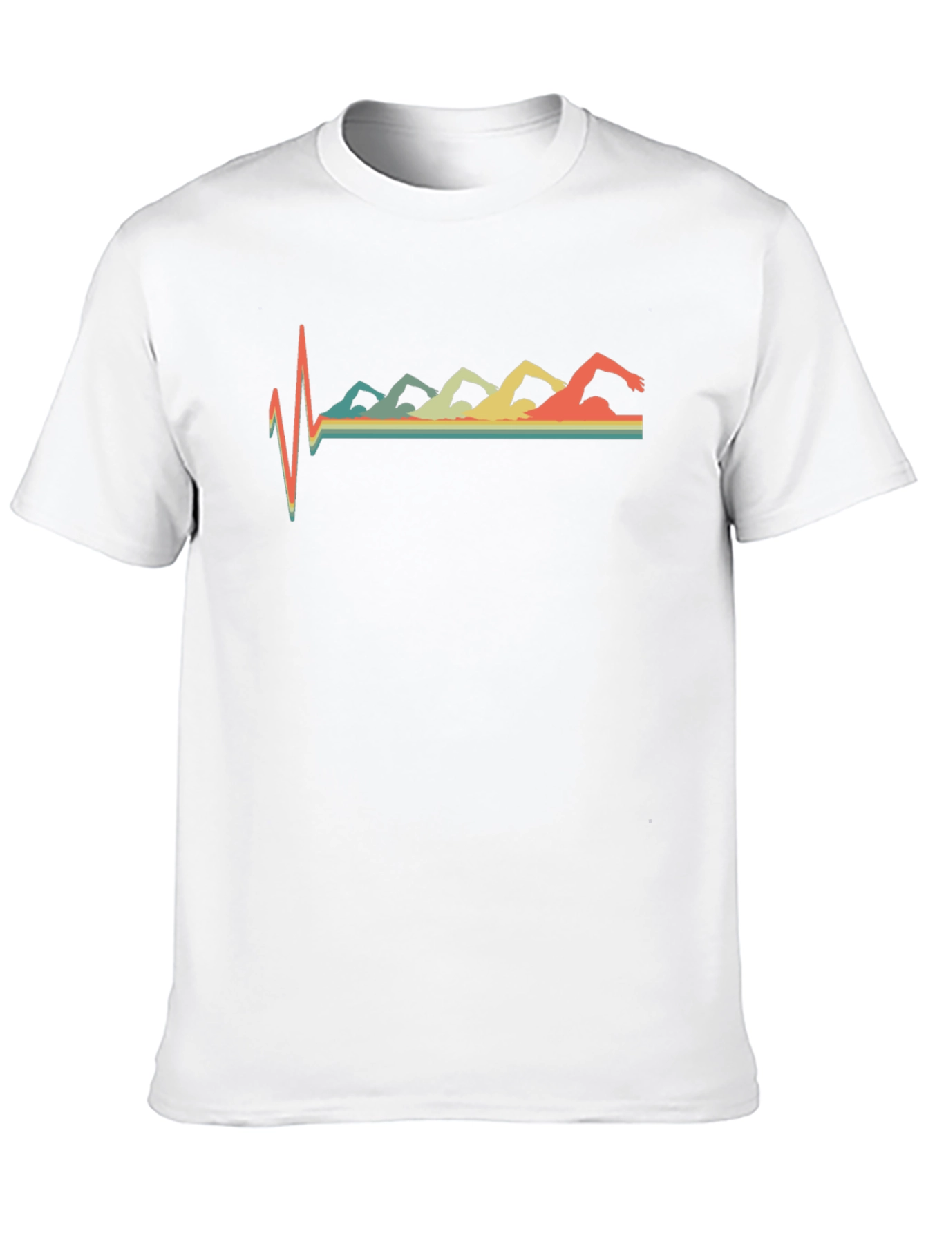 Swimmer Heartbeat T-Shirt - Retro Style