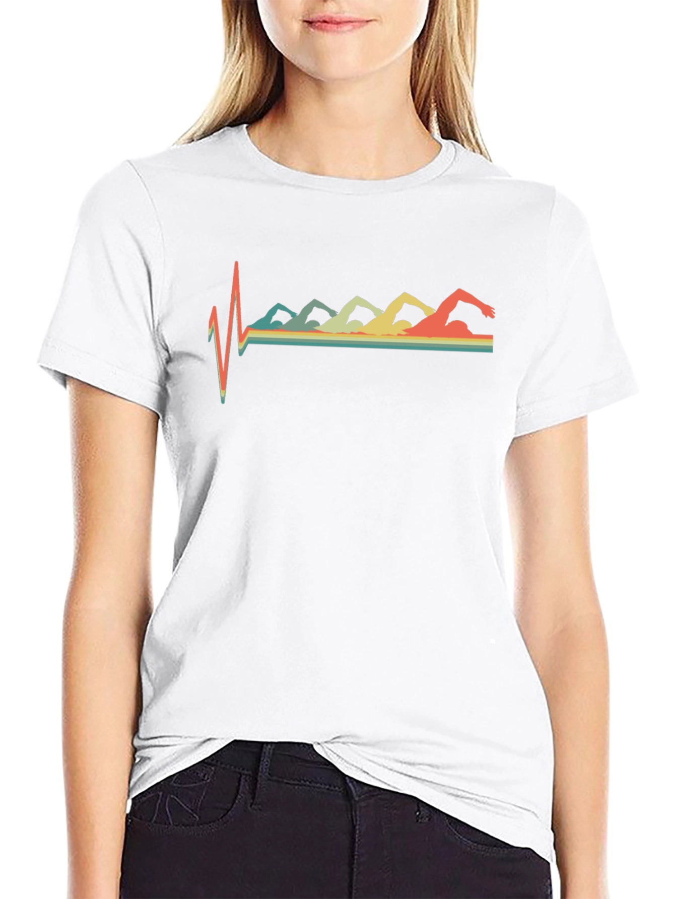 Swimmer Heartbeat T-Shirt - Retro Style