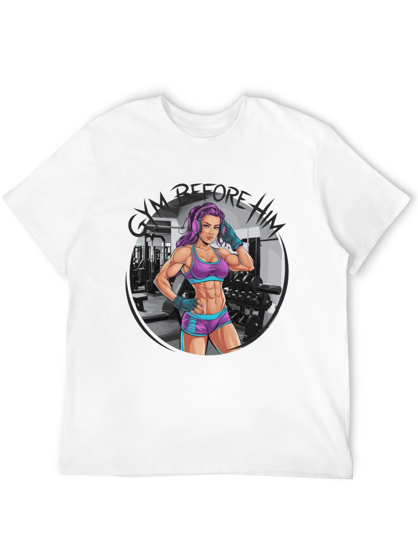 Gym Before Him Black T-Shirt - Fitness Apparel