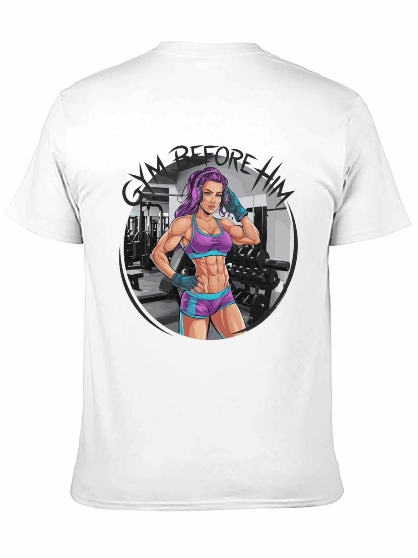 Gym Before Him Black T-Shirt - Fitness Apparel