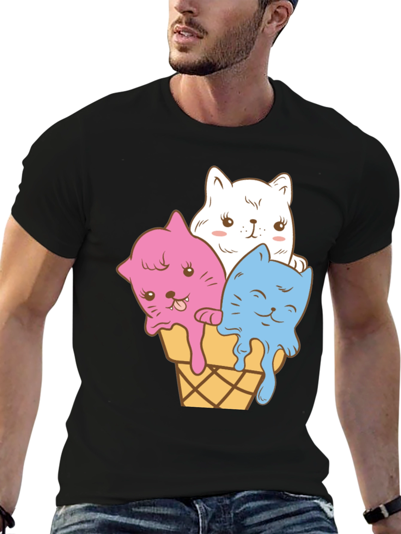Cute Cats Ice Cream Graphic Tee