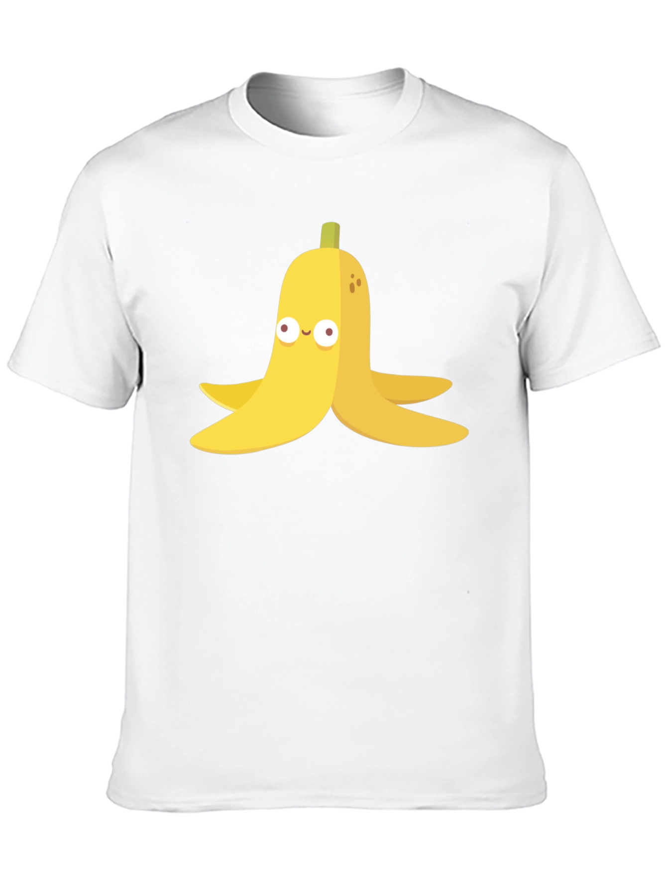 Banana Peel Cartoon Graphic Black T-Shirt