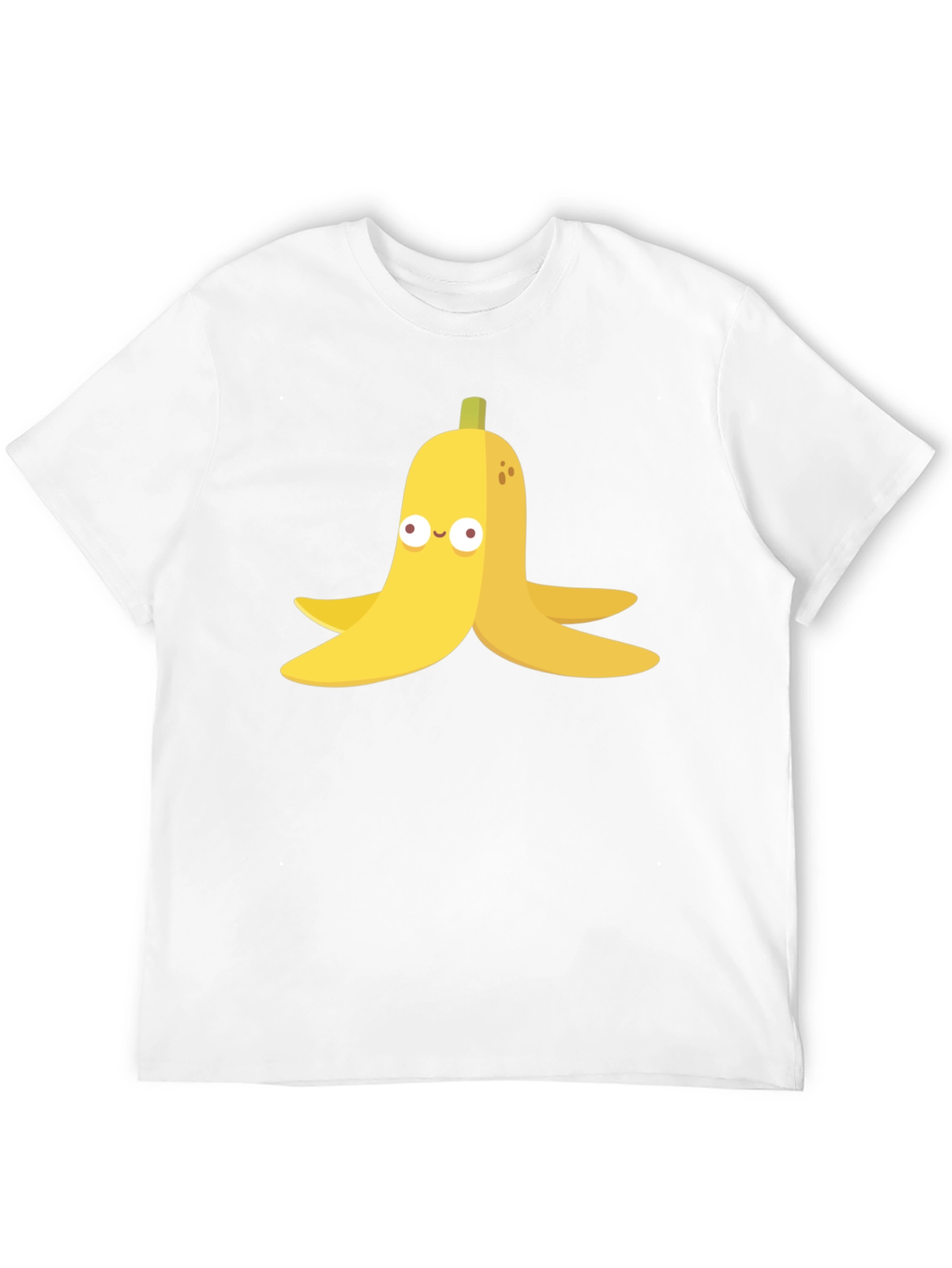 Banana Peel Cartoon Graphic Black T-Shirt