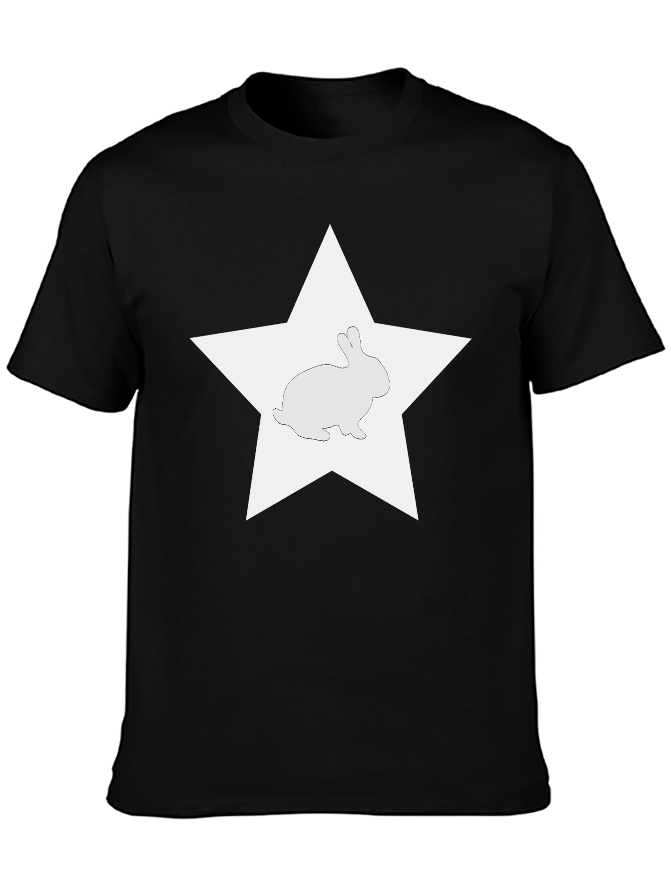 Rabbit Star Graphic Tee - Black Cotton Blend