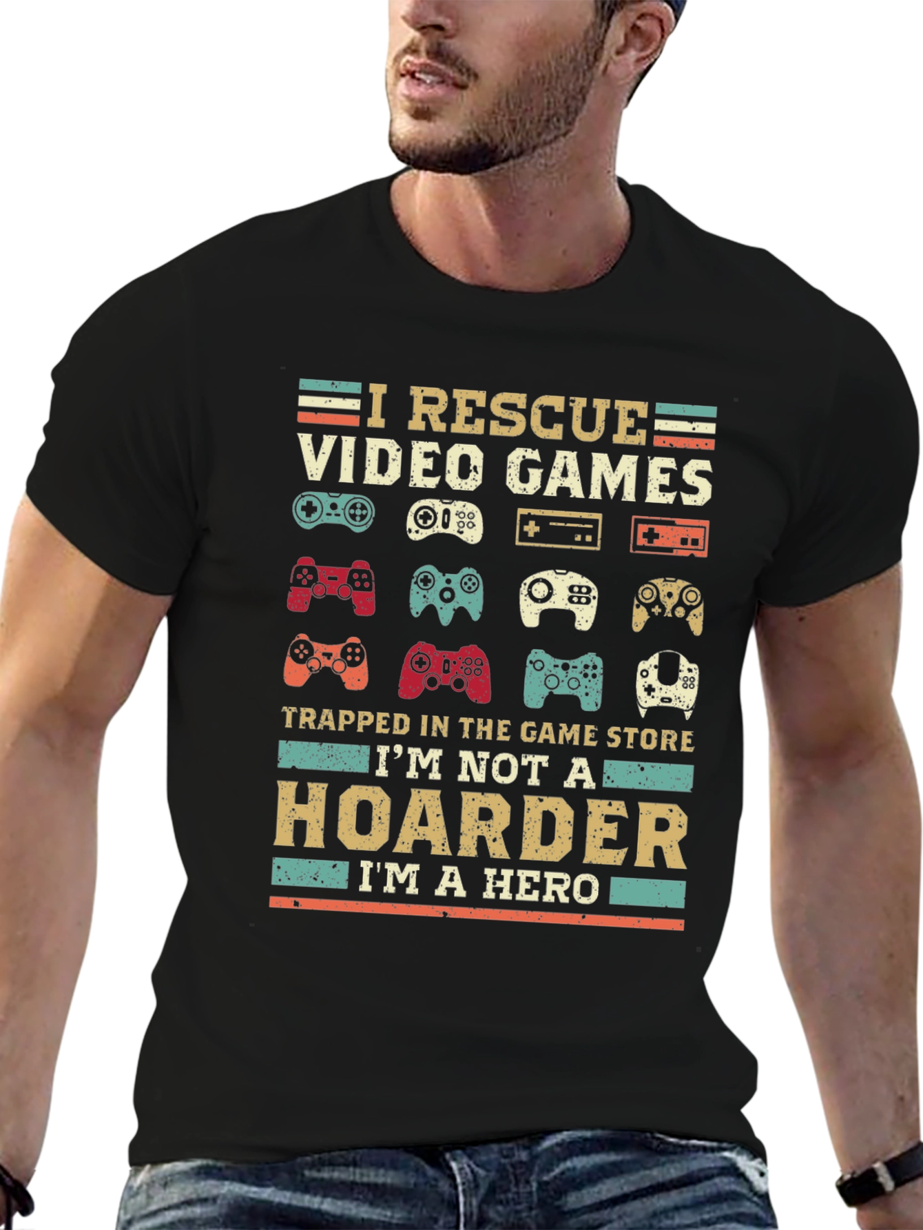 I Rescue Video Games T-Shirt - Gamer Hero Tee
