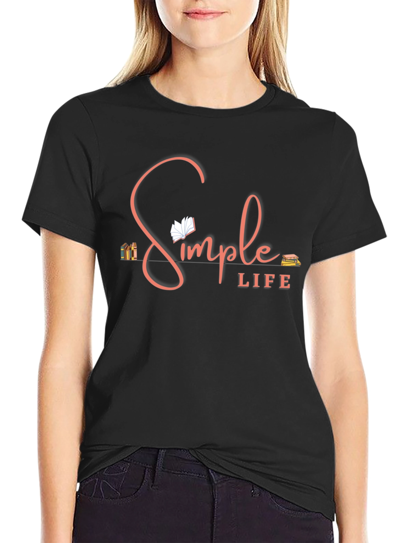 Simple Life T-Shirt: Book Lover Design