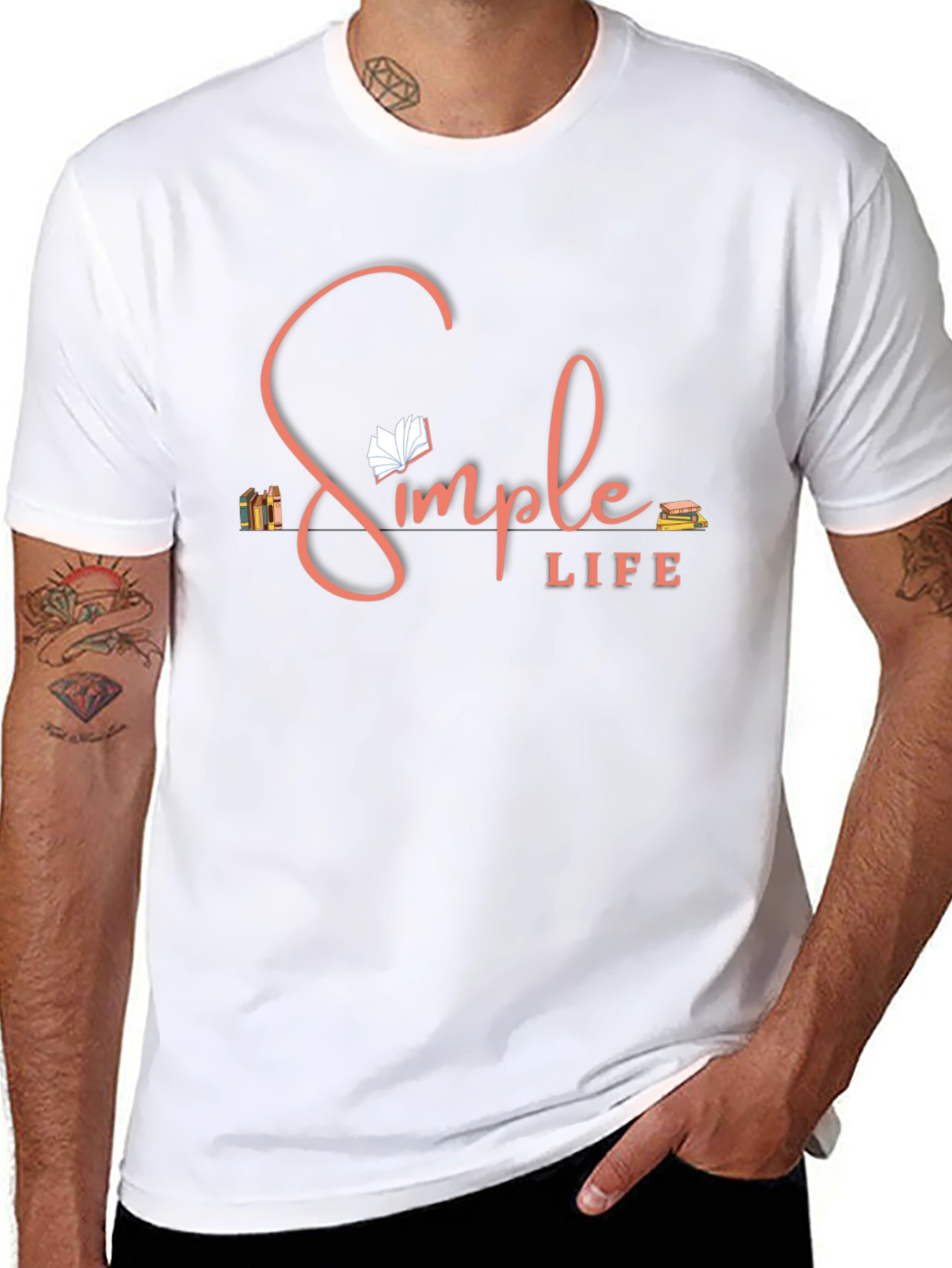 Simple Life T-Shirt: Book Lover Design