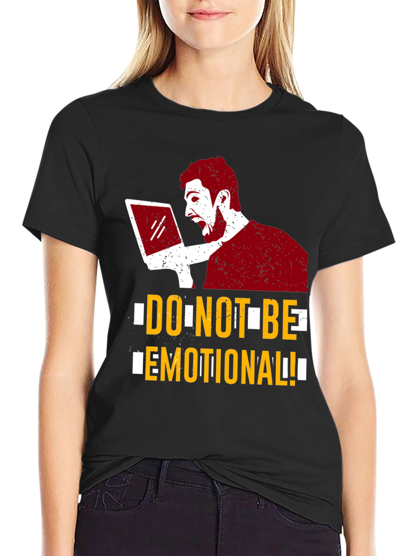 Dont Be Emotional Graphic Tee - Black Cotton T-Shirt