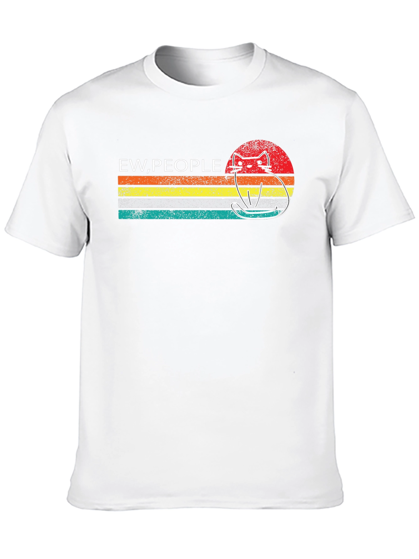 Ew People Cat Graphic Tee - Retro Style