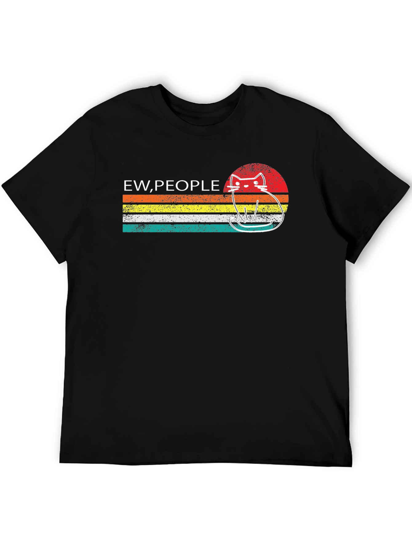 Ew People Cat Graphic Tee - Retro Style