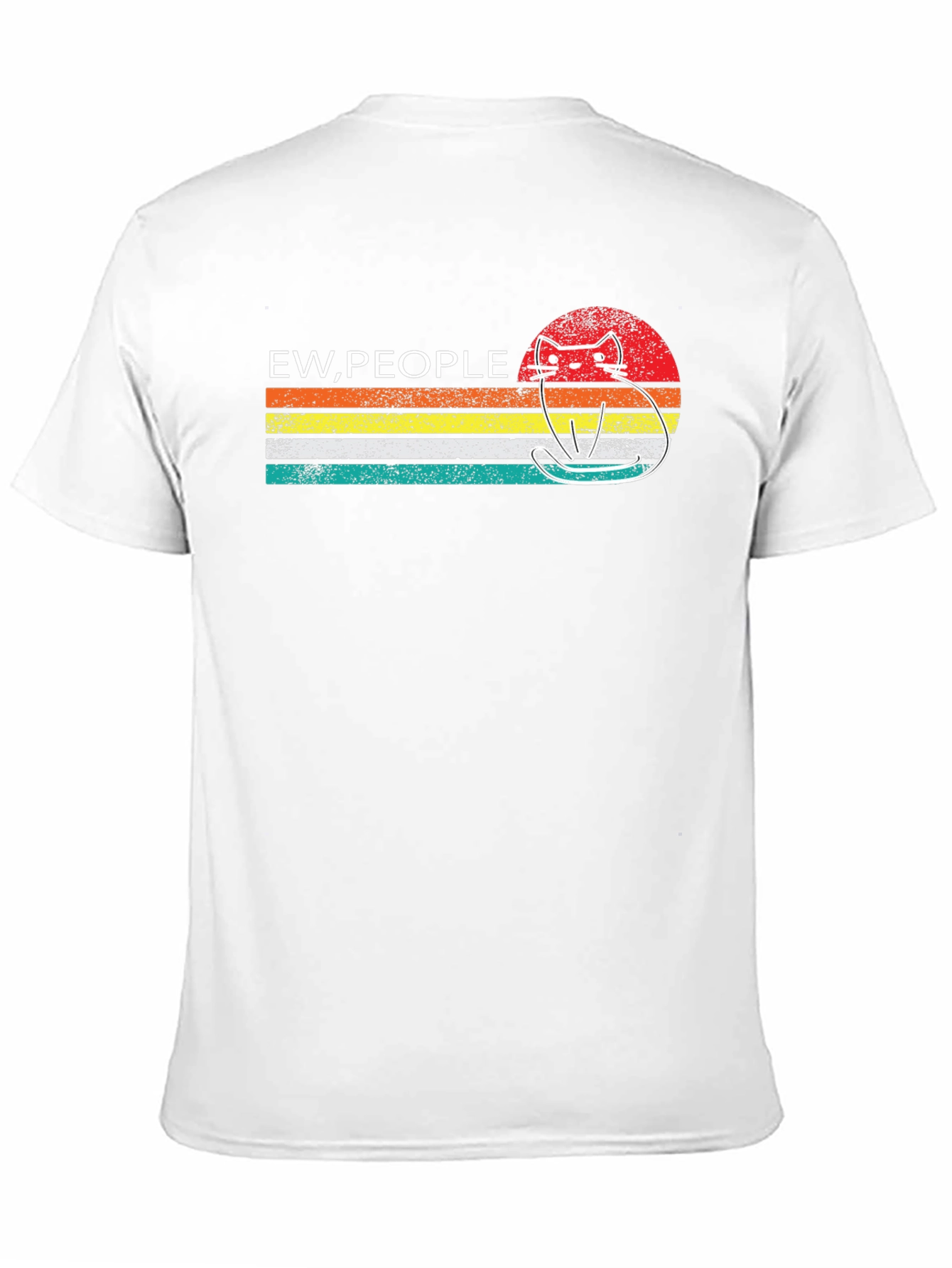 Ew People Cat Graphic Tee - Retro Style