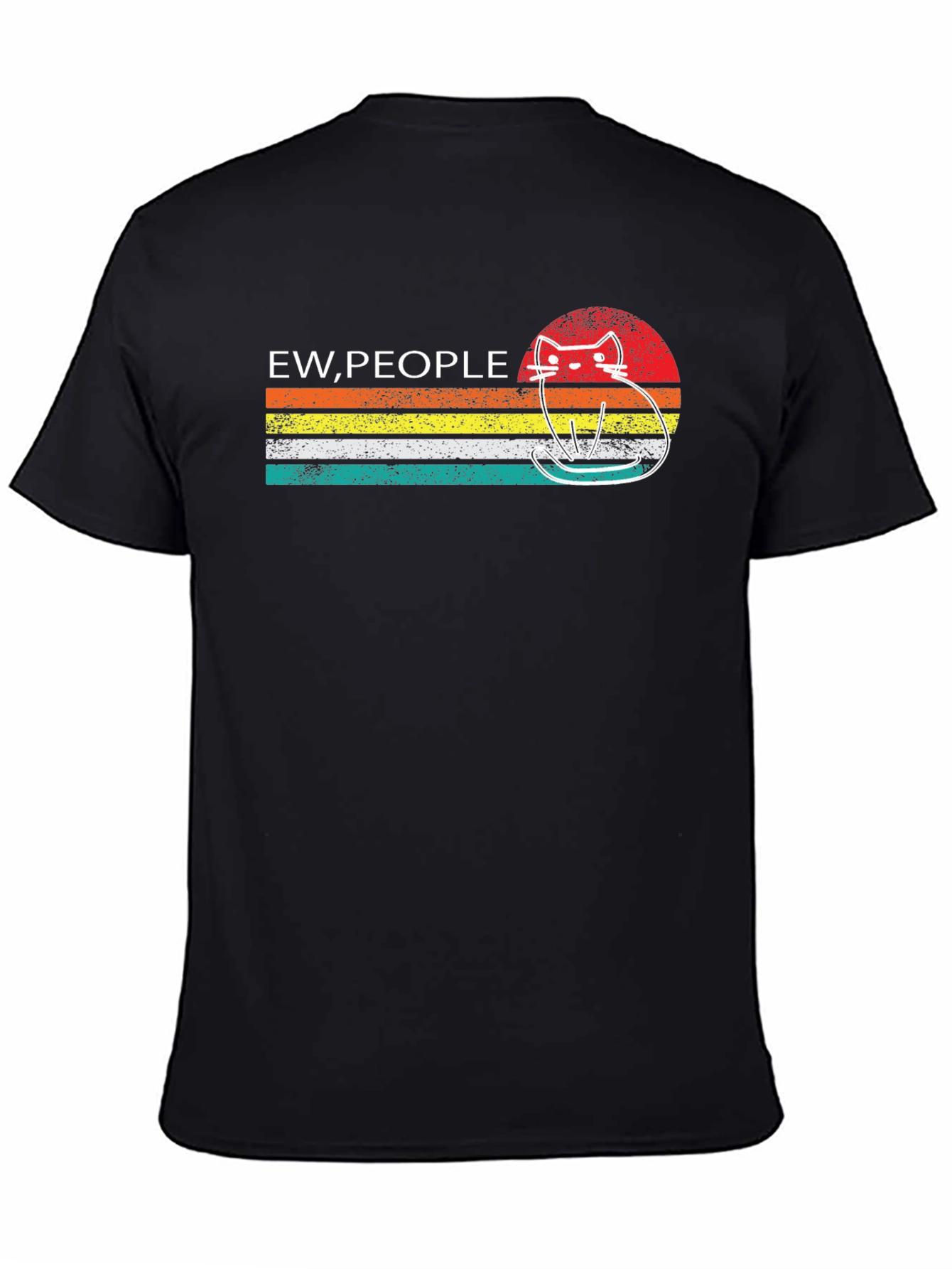 Ew People Cat Graphic Tee - Retro Style