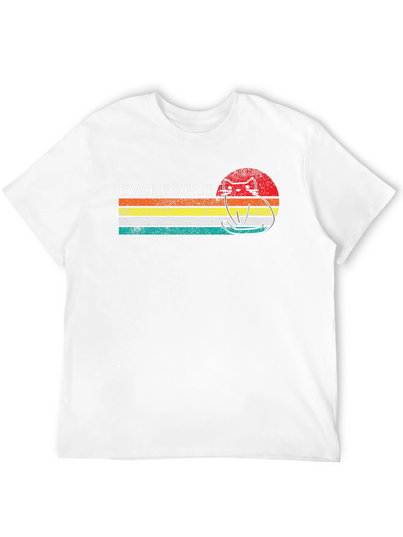 Ew People Cat Graphic Tee - Retro Style