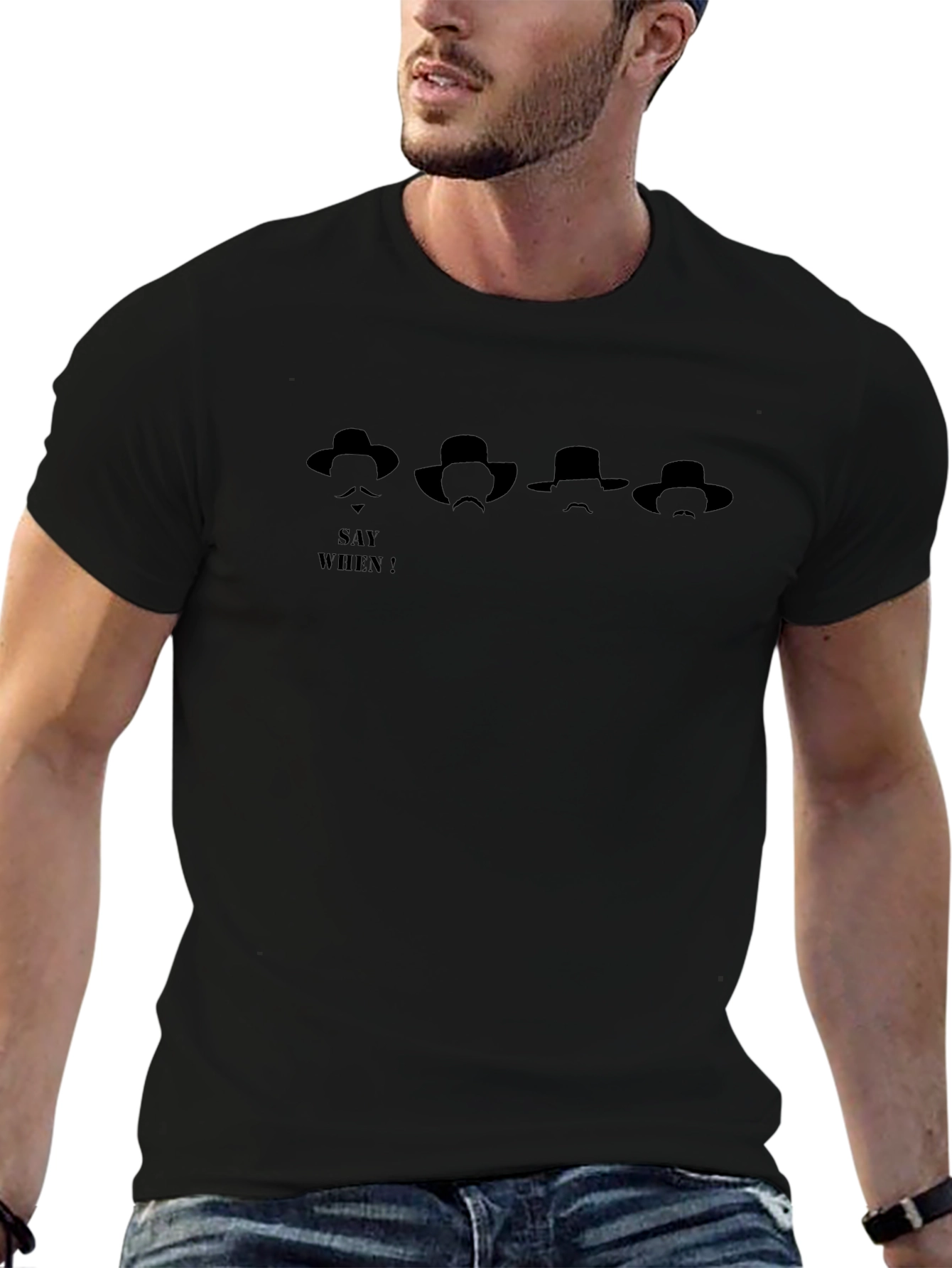 Say When Black T-Shirt Western Graphic Tee