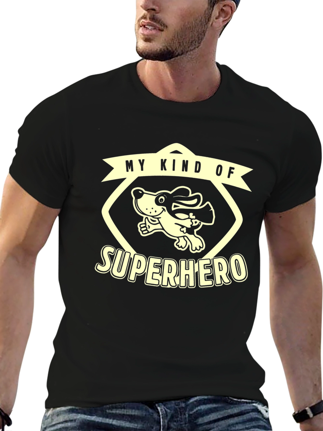 My Kind of Superhero Dog Graphic Tee - Black