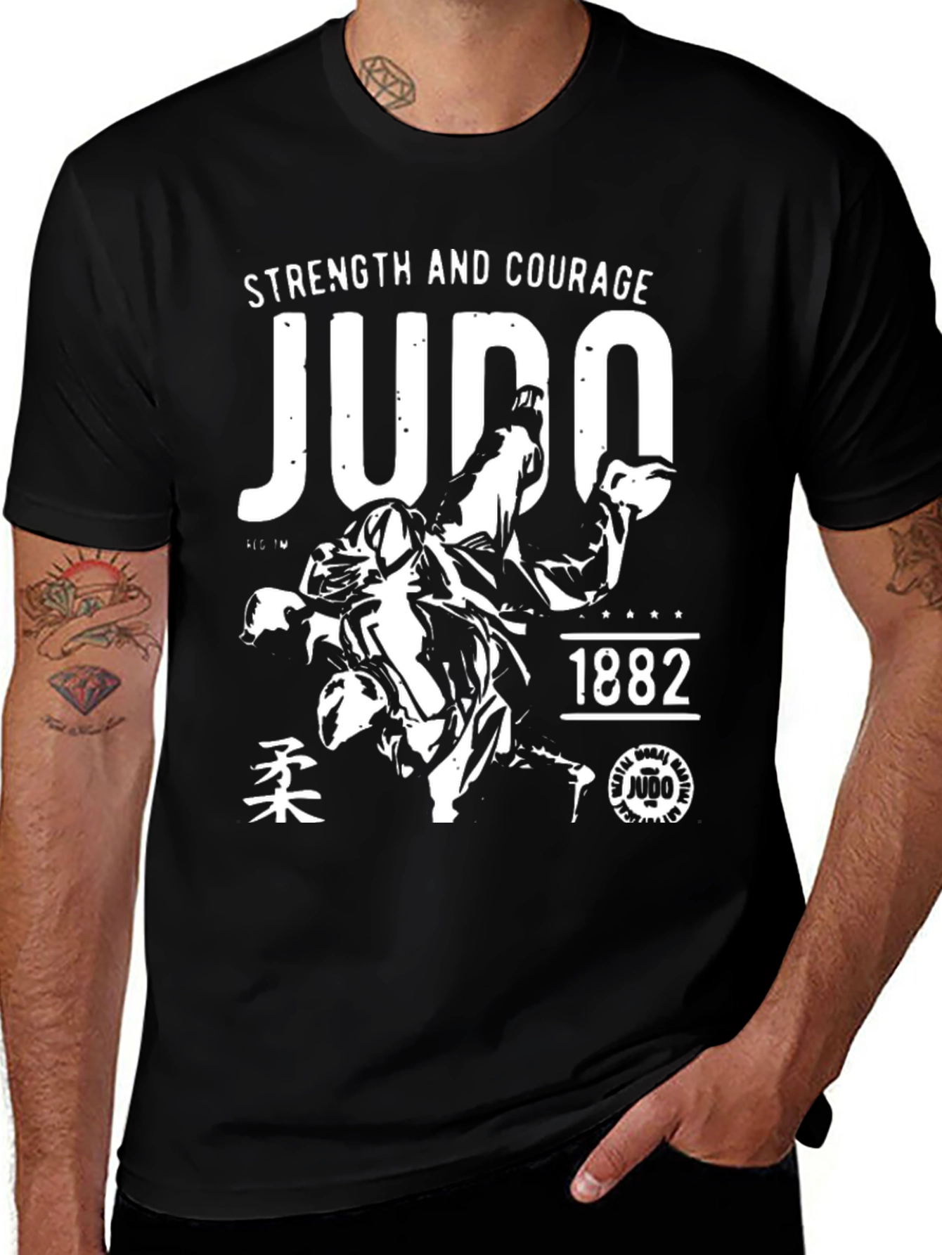 Judo T-Shirt: Strength and Courage Martial Arts Tee