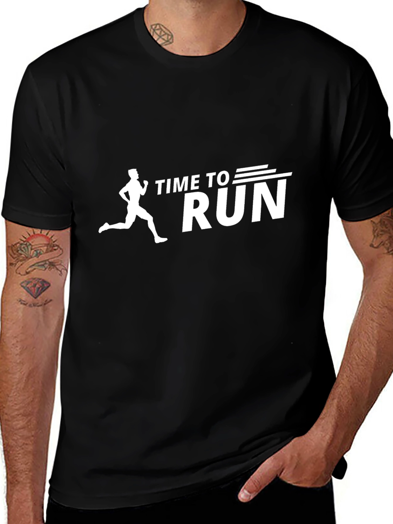 Time to Run Graphic T-Shirt - Black