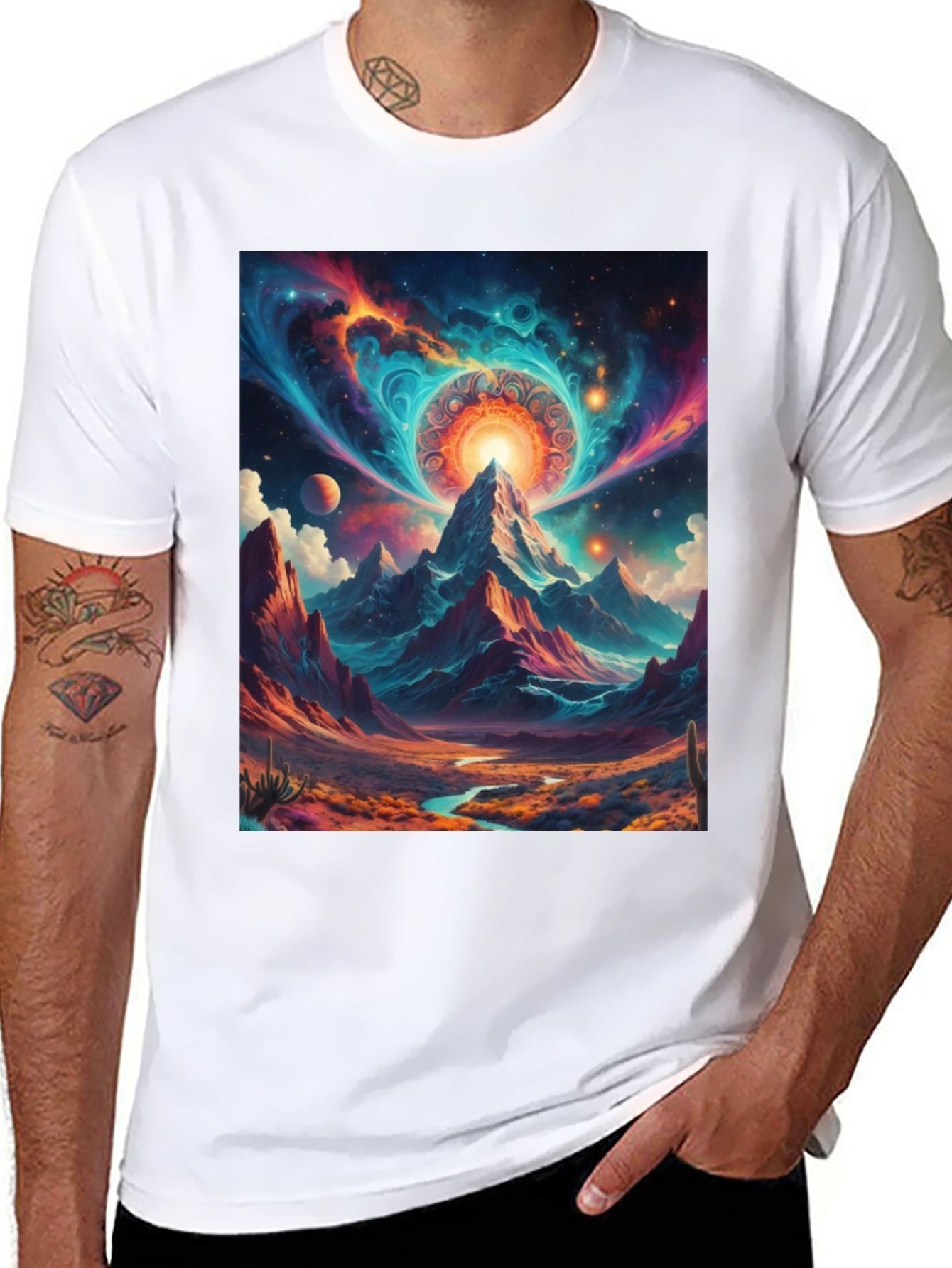 Cosmic Mountain T-Shirt: Unique Graphic Tee