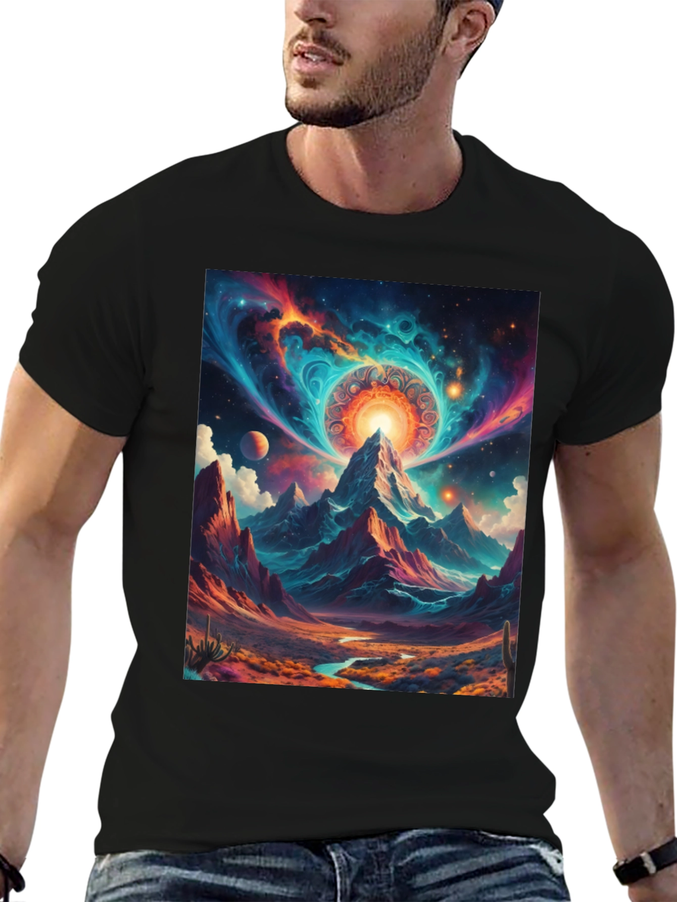 Cosmic Mountain T-Shirt: Unique Graphic Tee