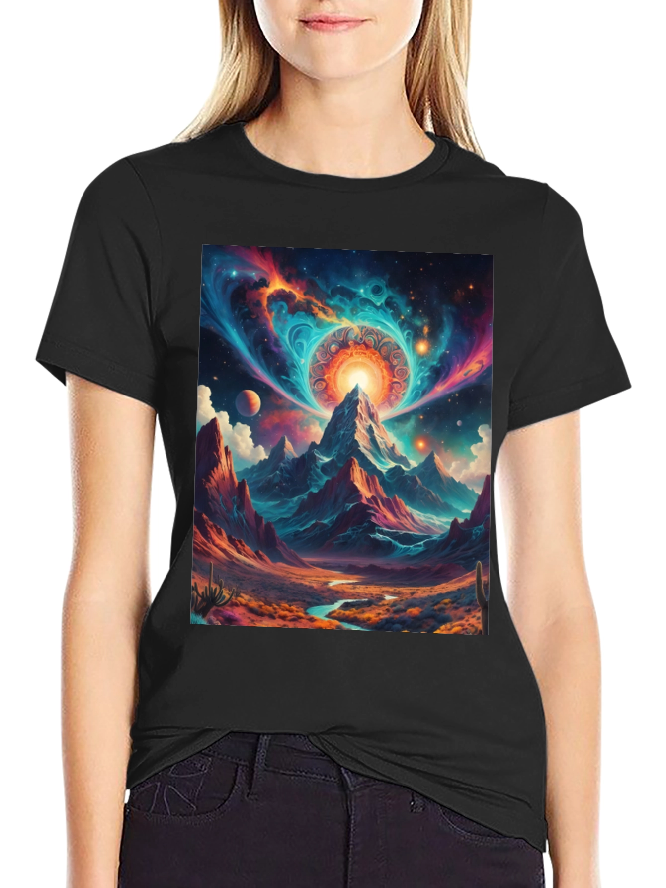 Cosmic Mountain T-Shirt: Unique Graphic Tee