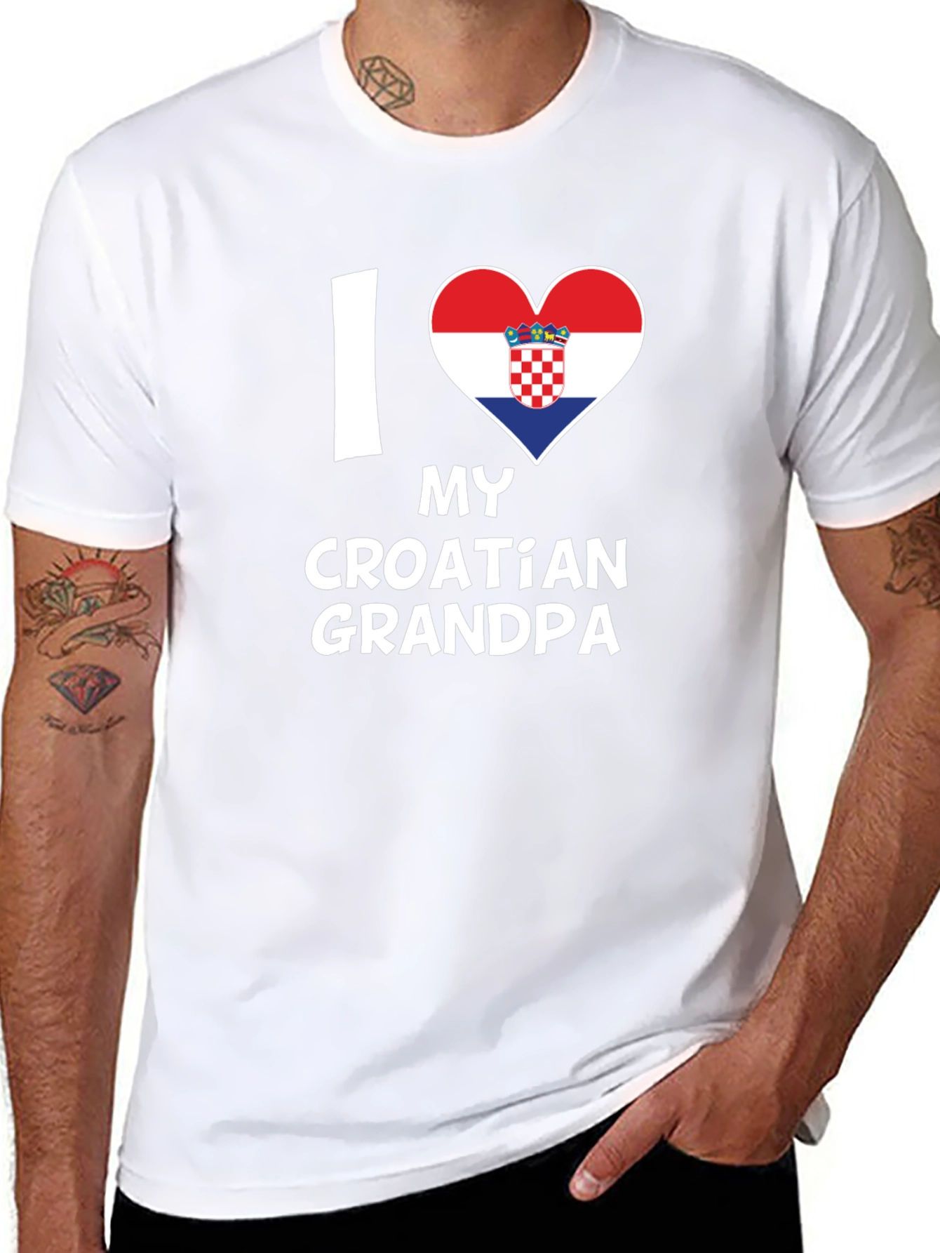 I Heart My Croatian Grandpa - Novelty T-Shirt