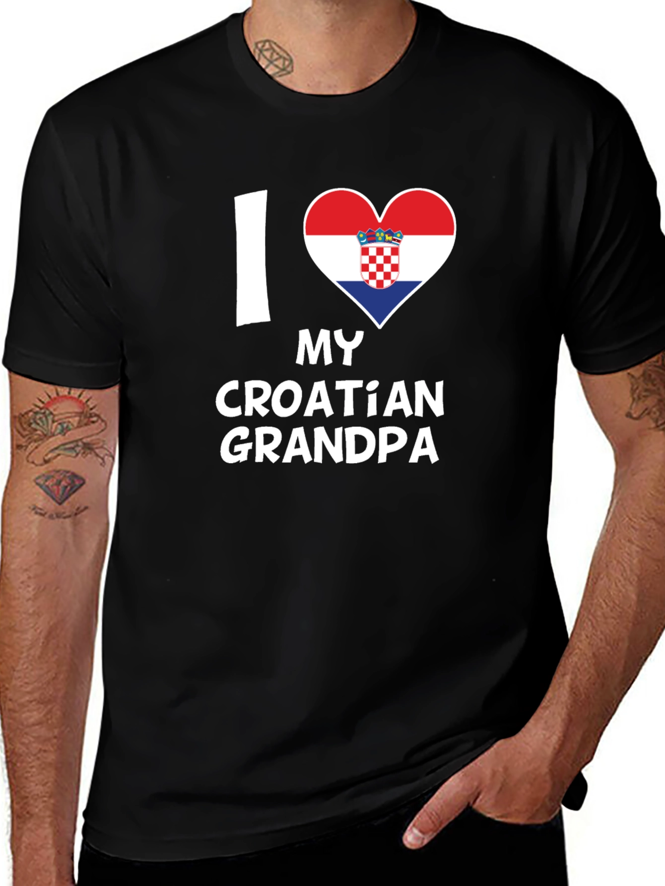 I Heart My Croatian Grandpa - Novelty T-Shirt