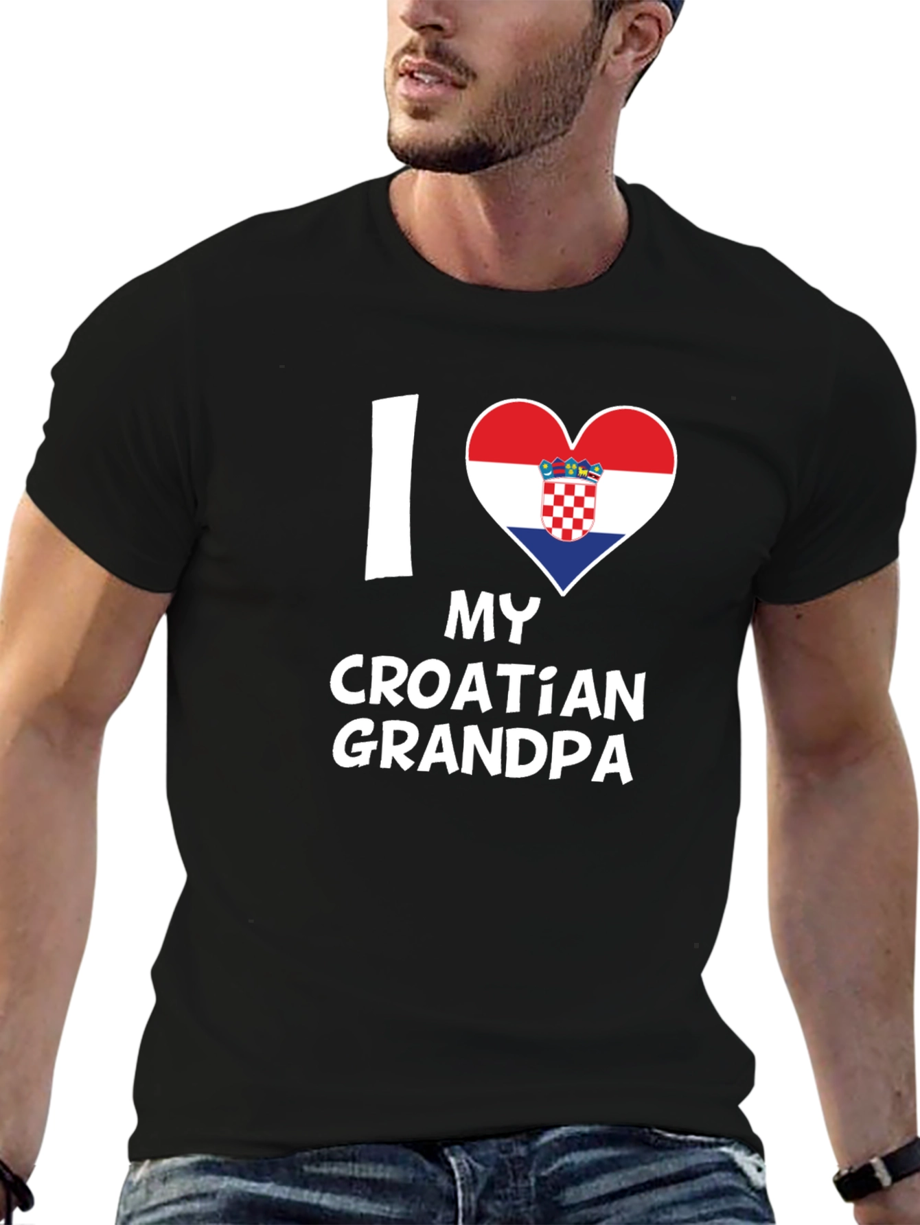 I Heart My Croatian Grandpa - Novelty T-Shirt