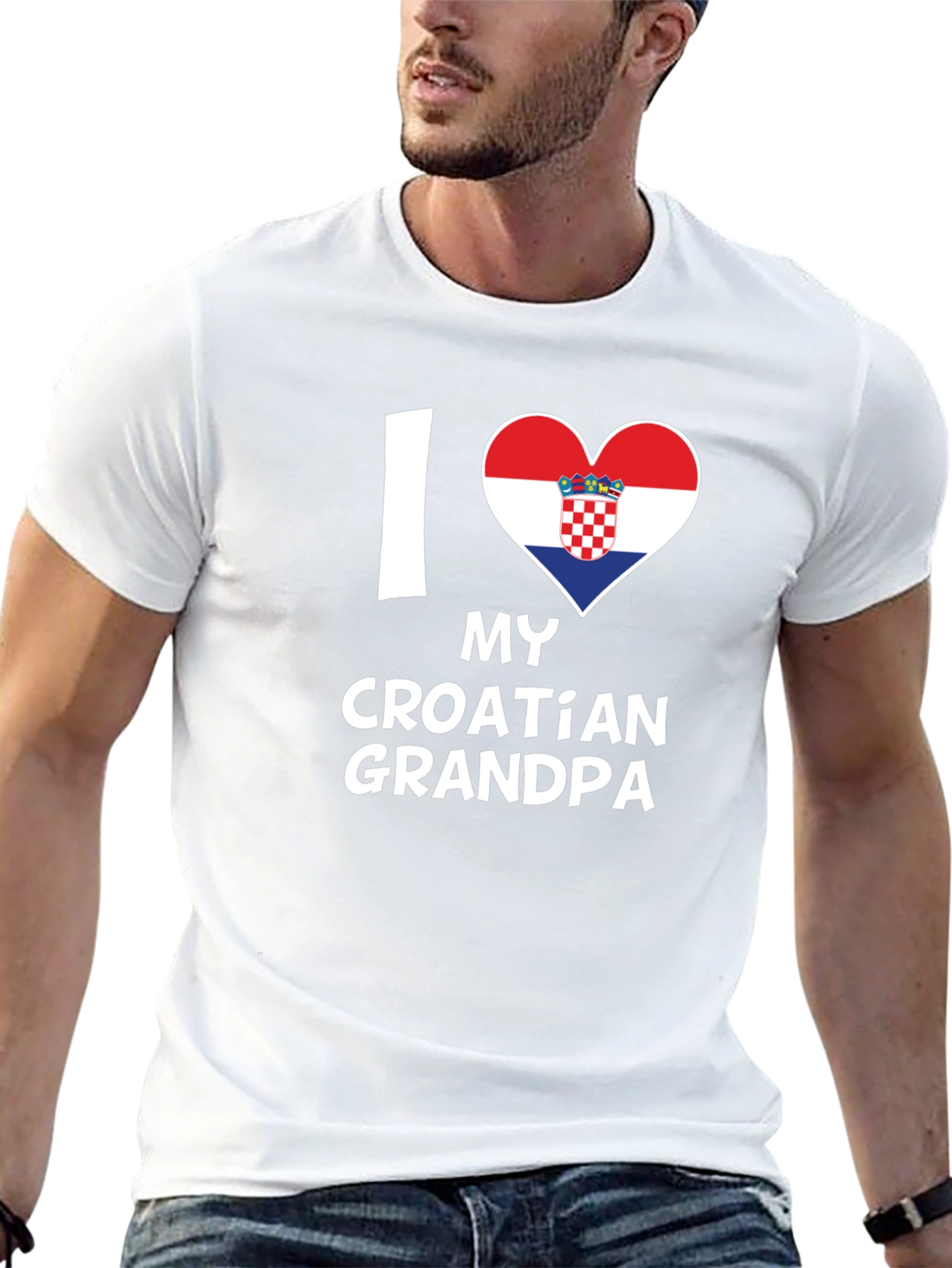 I Heart My Croatian Grandpa - Novelty T-Shirt