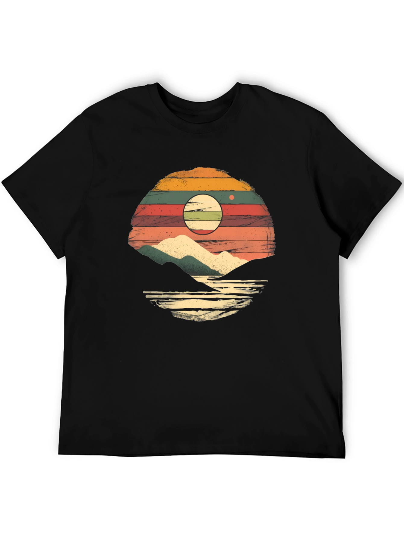 Retro Sunset Mountain Graphic T-Shirt