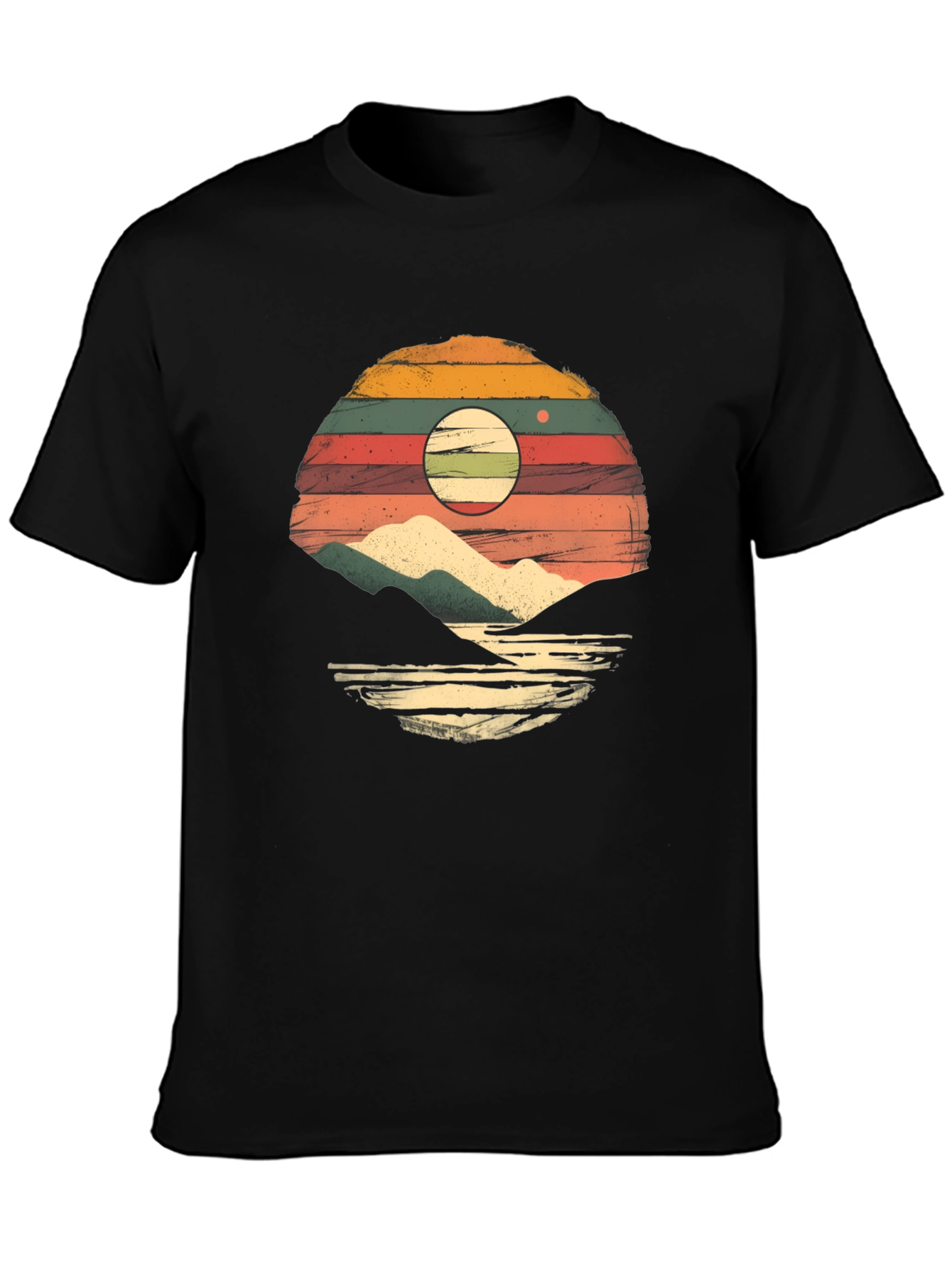 Retro Sunset Mountain Graphic T-Shirt
