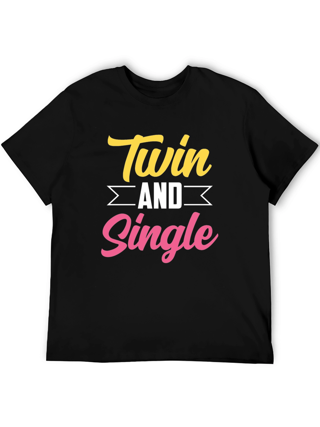 Twin and Single Funny Black T-Shirt