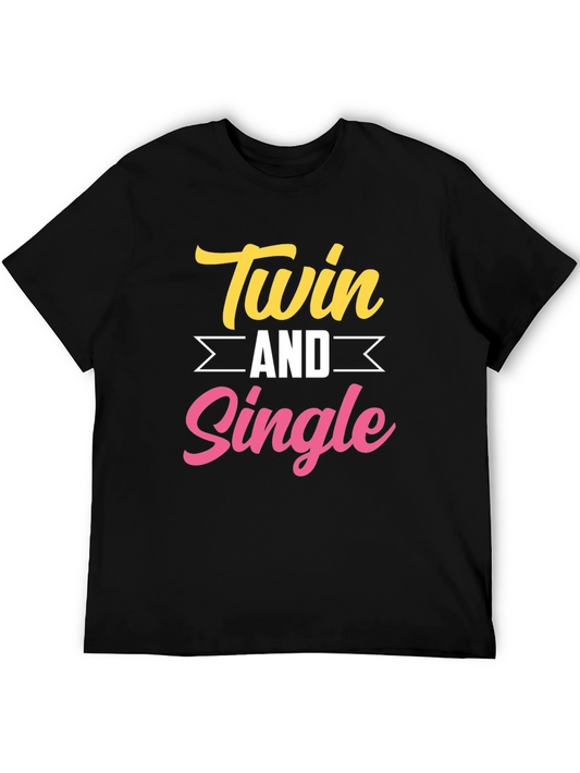 Twin and Single Funny Black T-Shirt