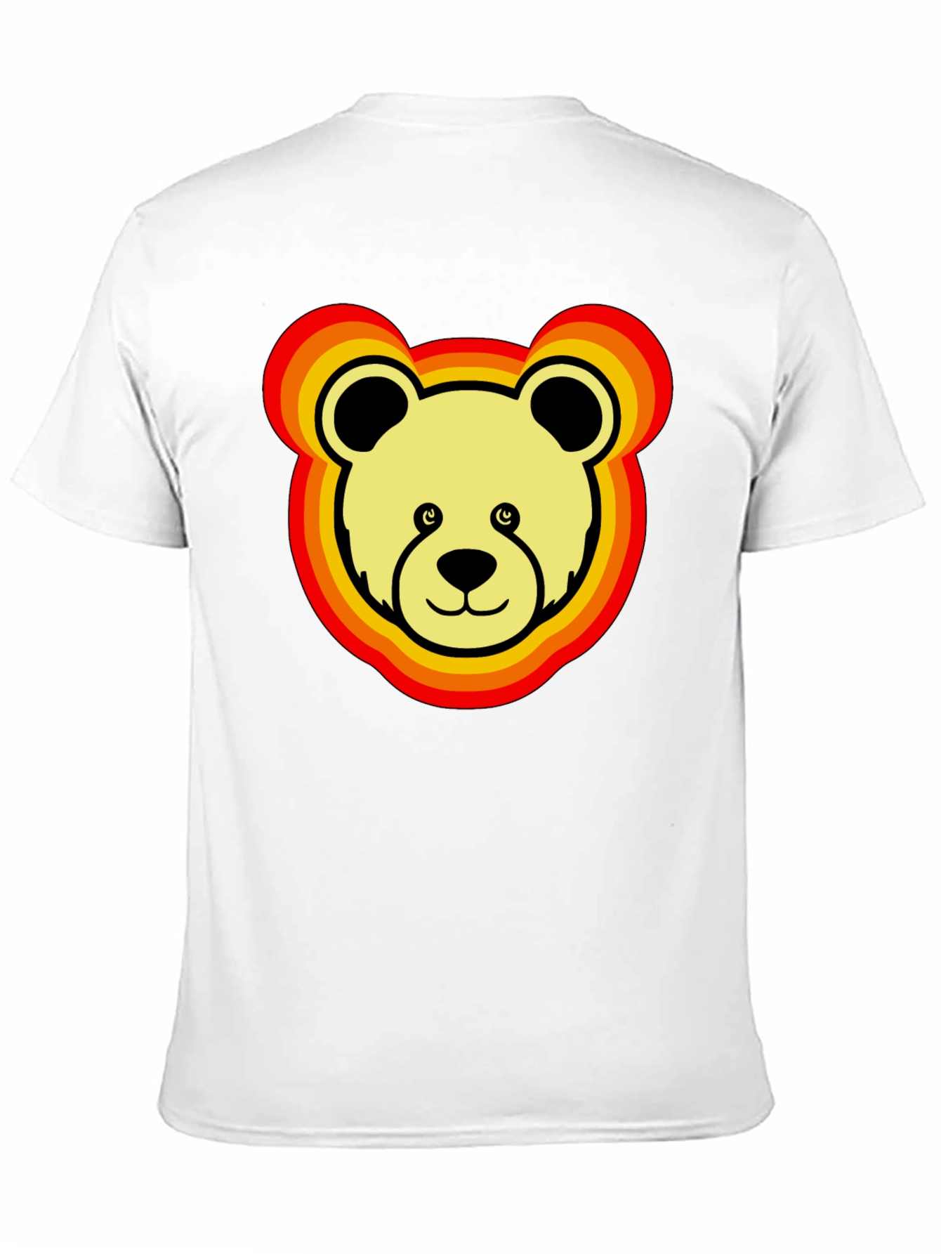 Retro Bear Graphic Tee - Black Cotton Blend