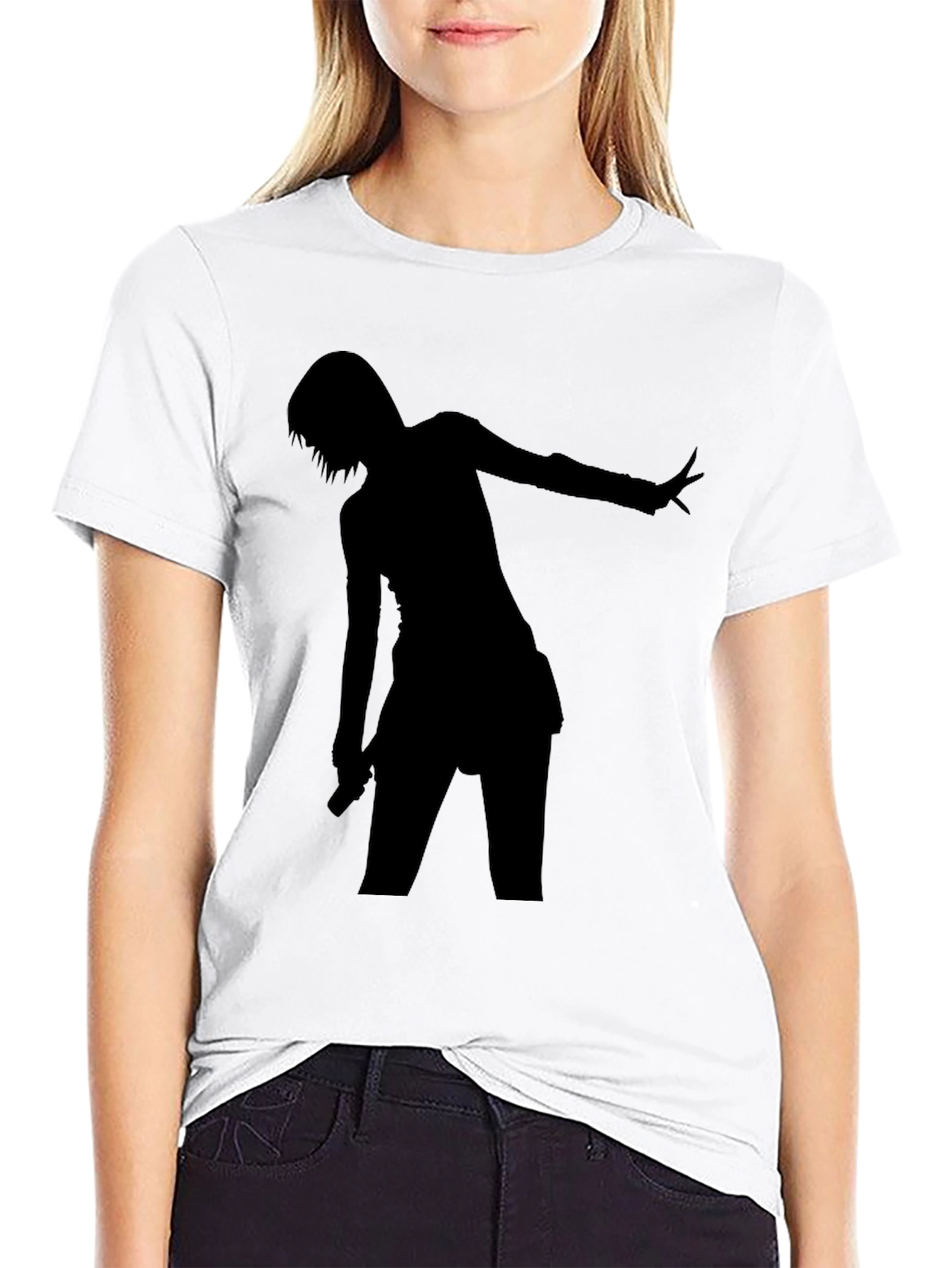 Silhouette Graphic Tee - Black Cotton Comfort Fit