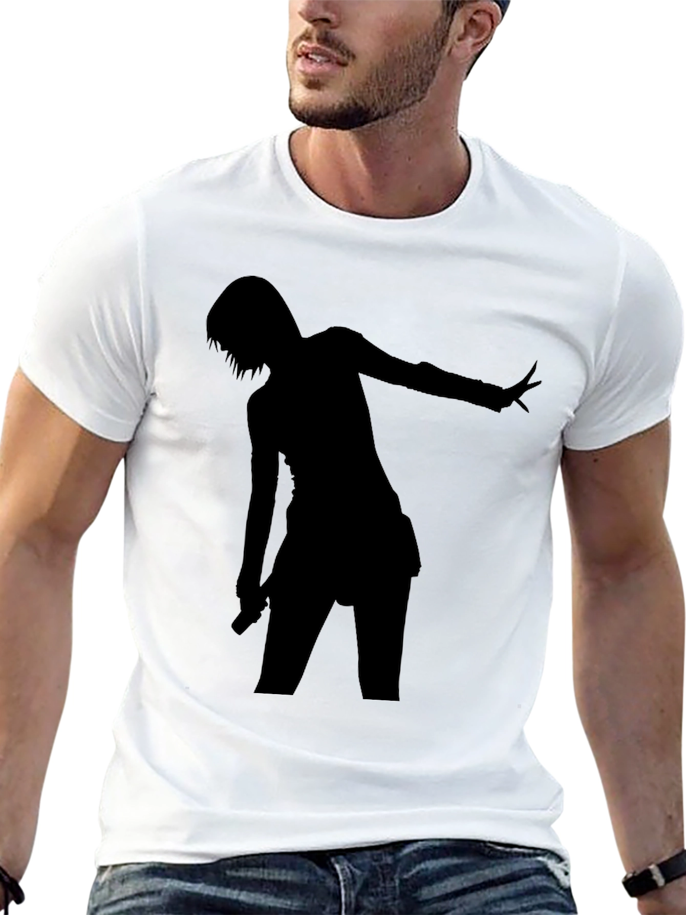 Silhouette Graphic Tee - Black Cotton Comfort Fit