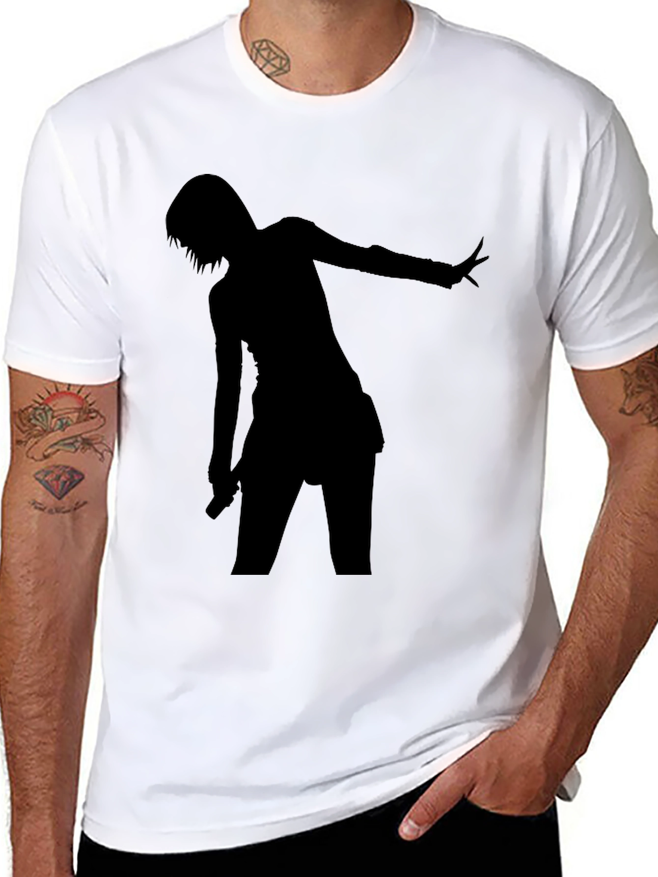 Silhouette Graphic Tee - Black Cotton Comfort Fit