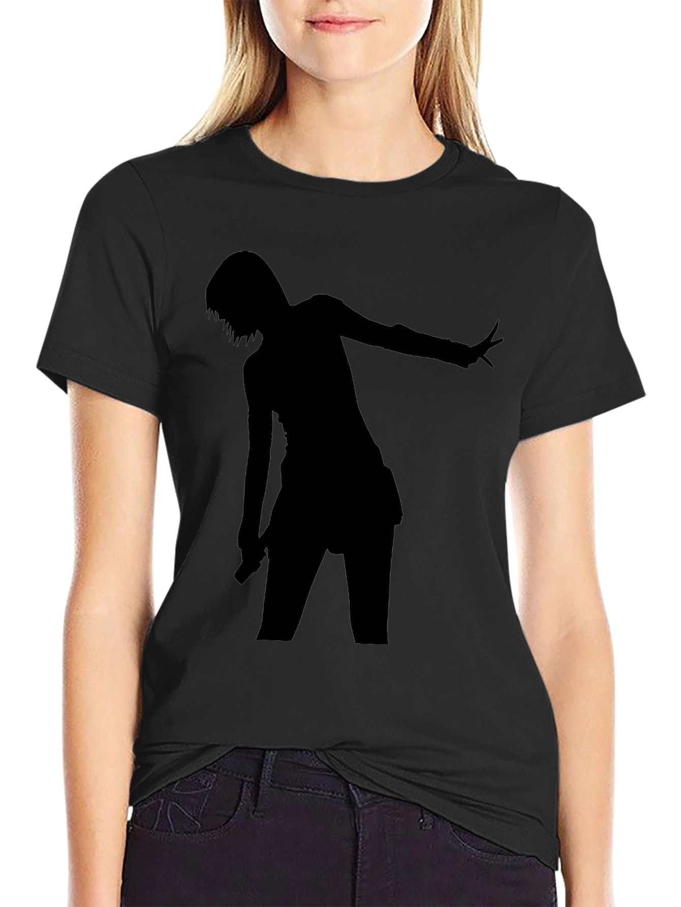 Silhouette Graphic Tee - Black Cotton Comfort Fit