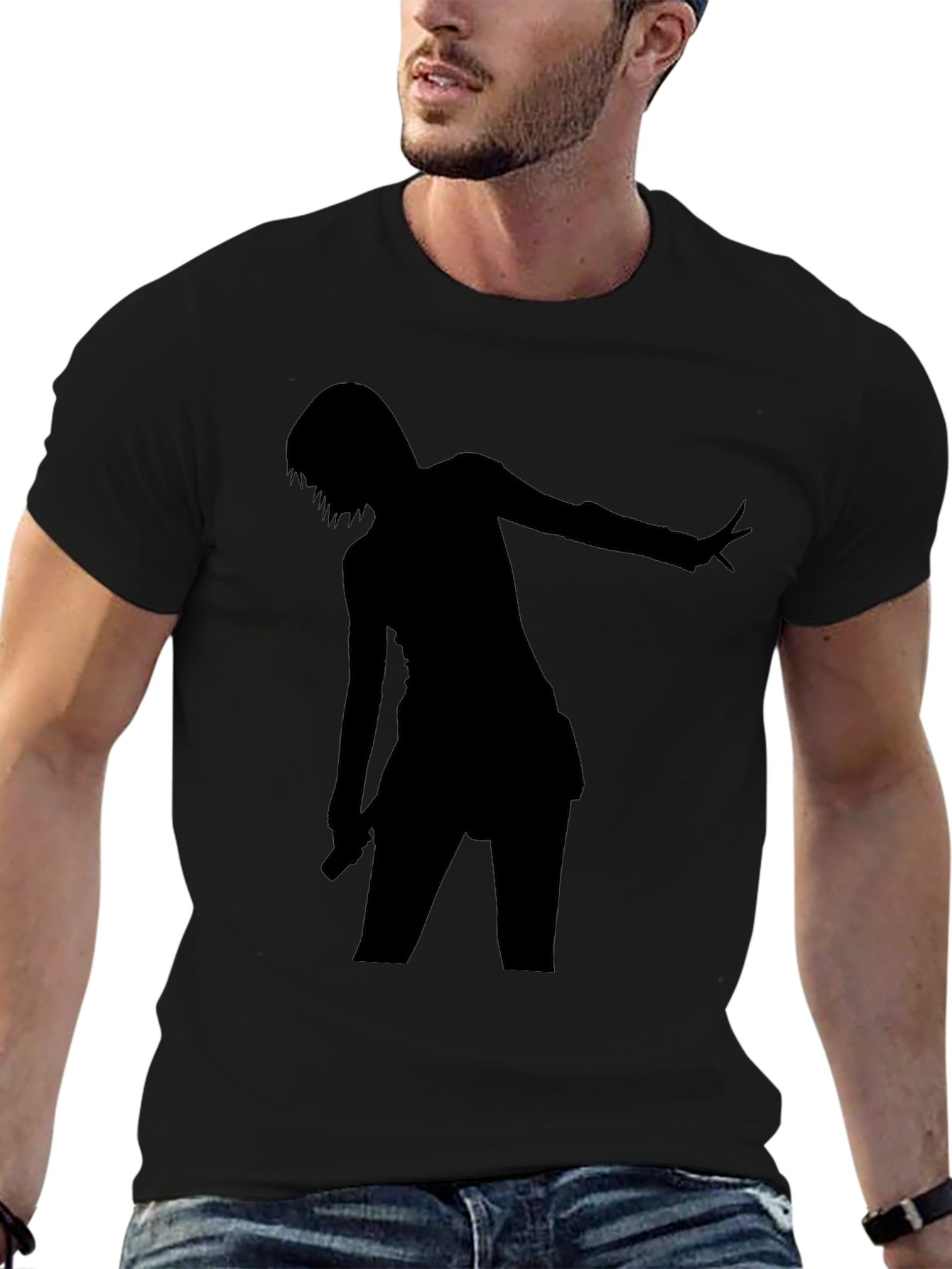 Silhouette Graphic Tee - Black Cotton Comfort Fit